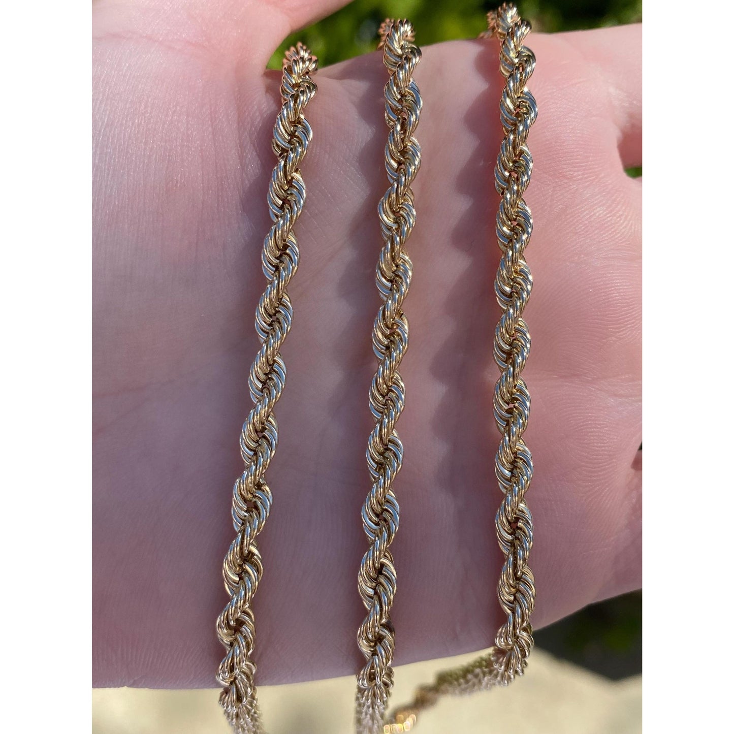 Vintage 14k Yellow Gold Chunky Rope Chain Necklace - 31.25 inches
