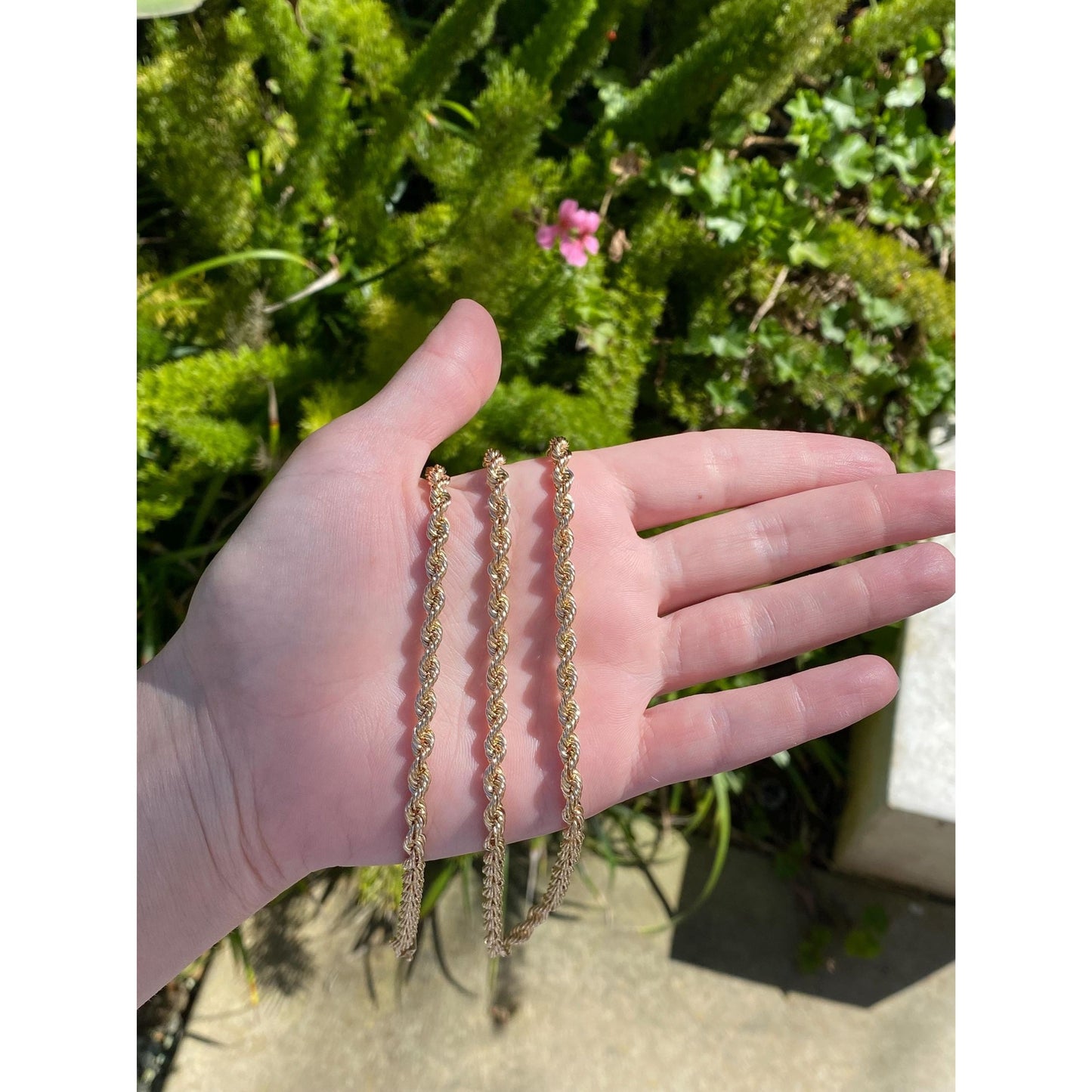 Vintage 14k Yellow Gold Chunky Rope Chain Necklace - 31.25 inches