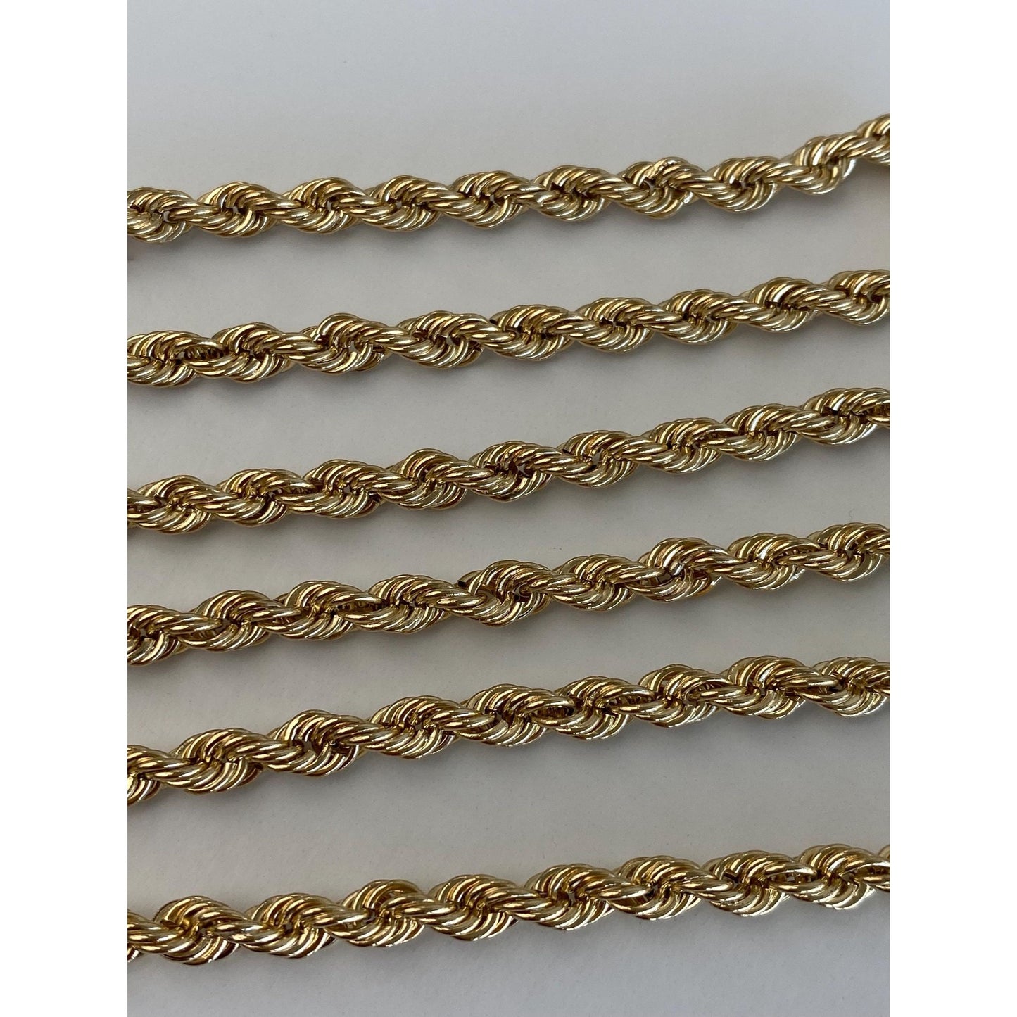 Vintage 14k Yellow Gold Chunky Rope Chain Necklace - 31.25 inches