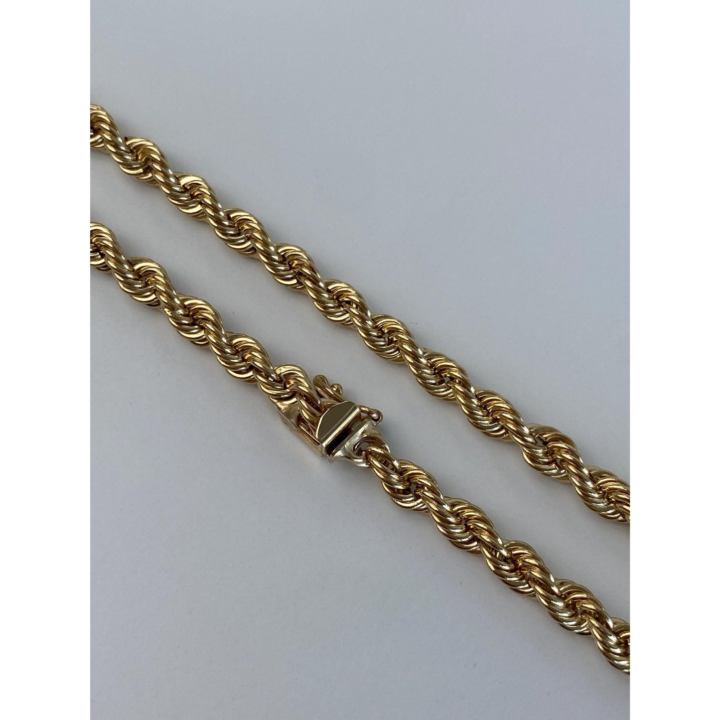 Vintage 14k Yellow Gold Chunky Rope Chain Necklace - 31.25 inches