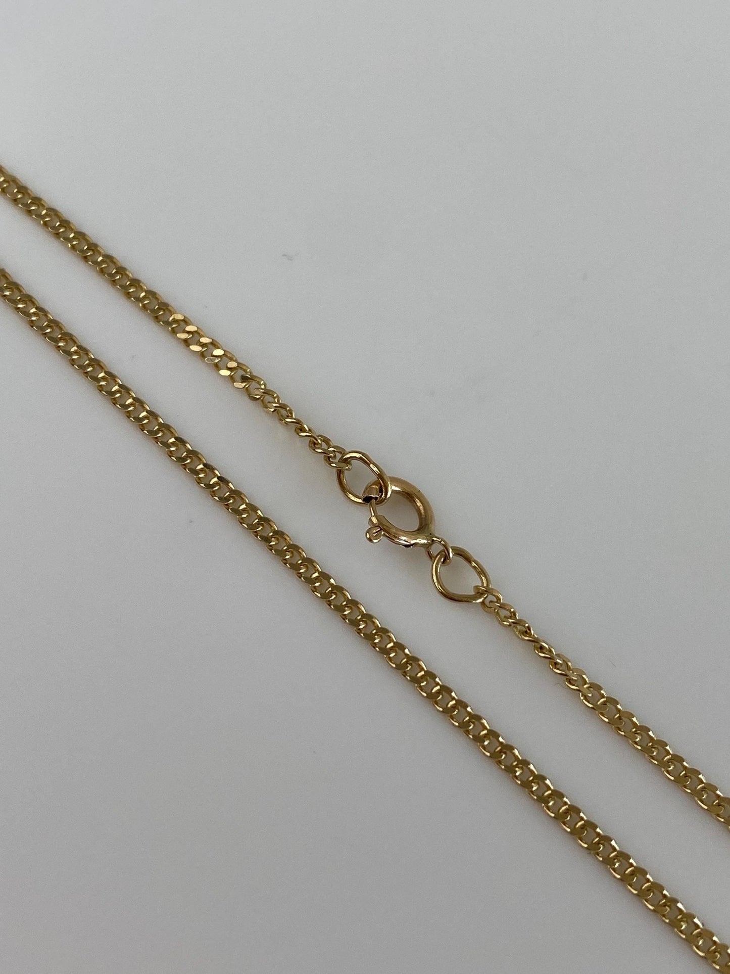 Vintage Solid 14k Yellow Gold Tight Curb Chain Necklace - 16.25 inches