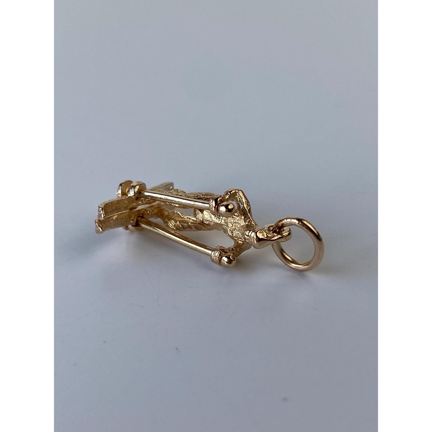 Vintage Solid 14k Yellow Gold Articulated Skier Charm