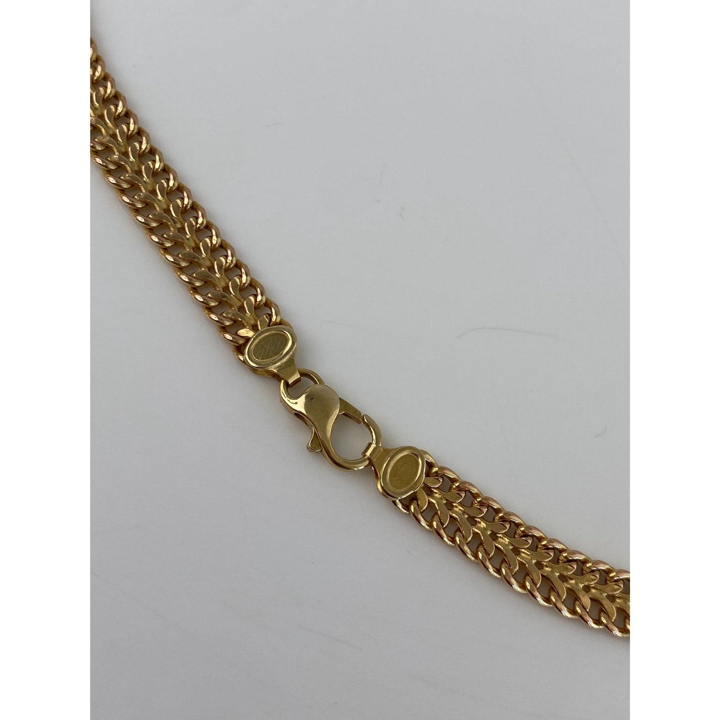 Vintage 10k Yellow Gold Woven Chevron Chain Necklace - 17 inches