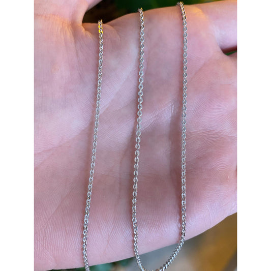 Vintage Solid 14k White Gold Tight Cable Chain Necklace - 20.25 inches