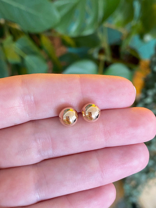 Vintage 14k Yellow Gold Ball Stud Earrings