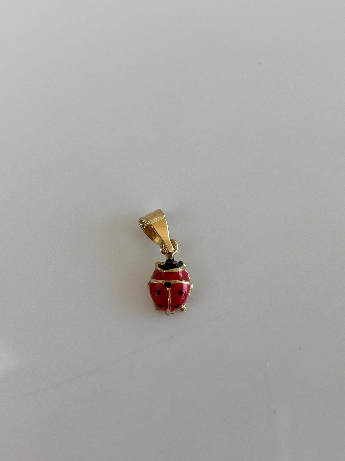 Vintage 14k Yellow Gold Enamel Ladybug Charm