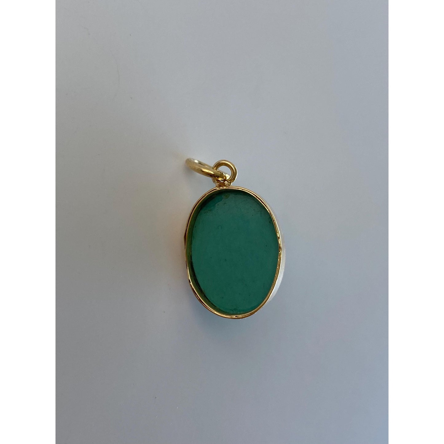 Vintage Solid 14k Yellow Gold Turquoise Stone Charm