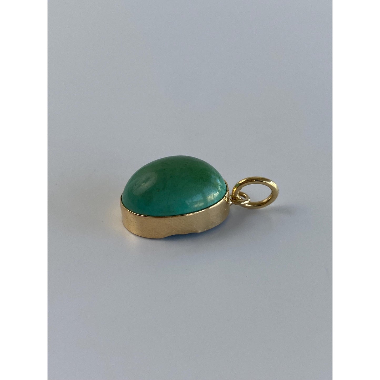 Vintage Solid 14k Yellow Gold Turquoise Stone Charm
