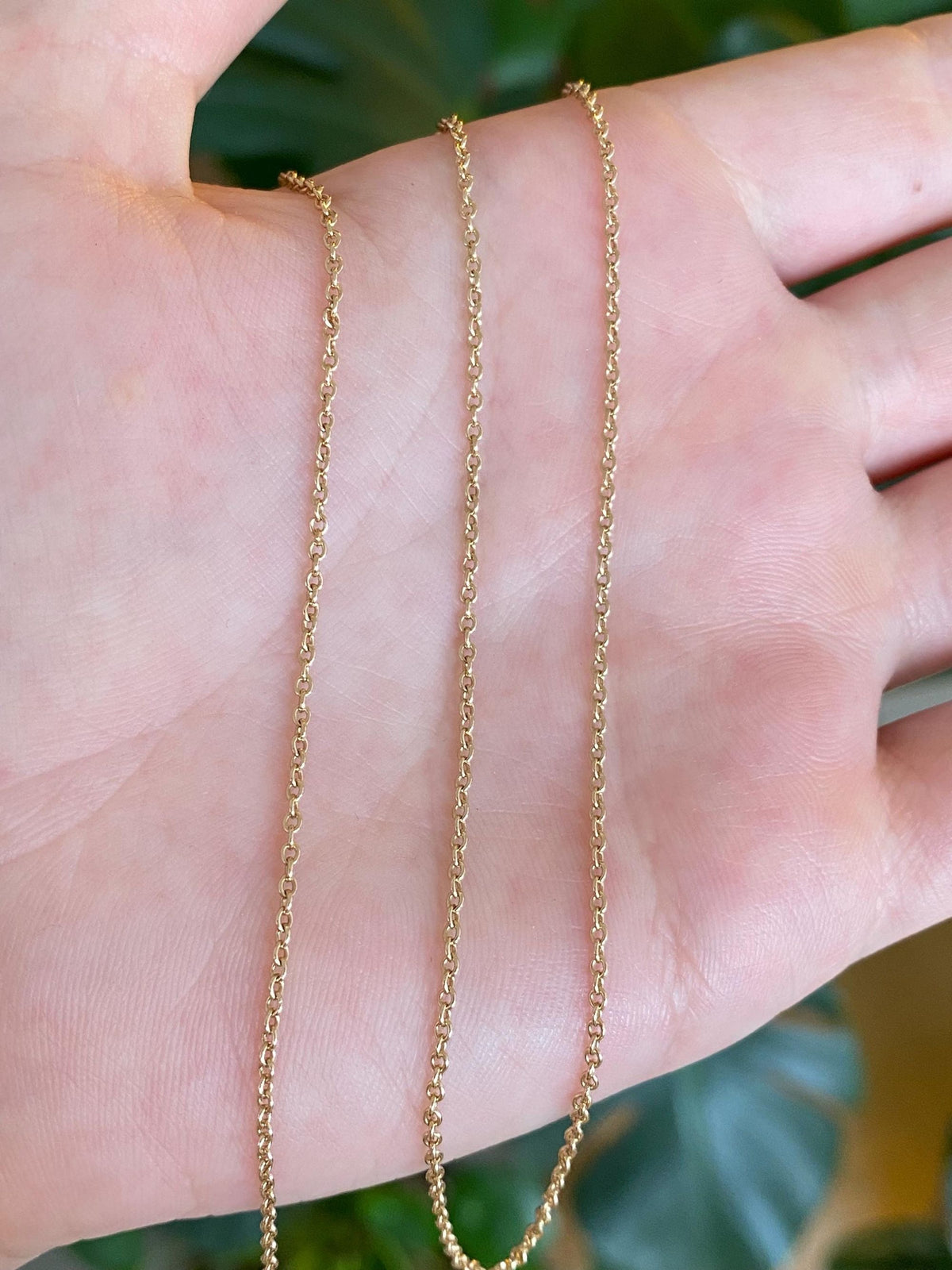 Vintage Solid 14k Yellow Gold Rolo Chain Necklace - 18.5 inches