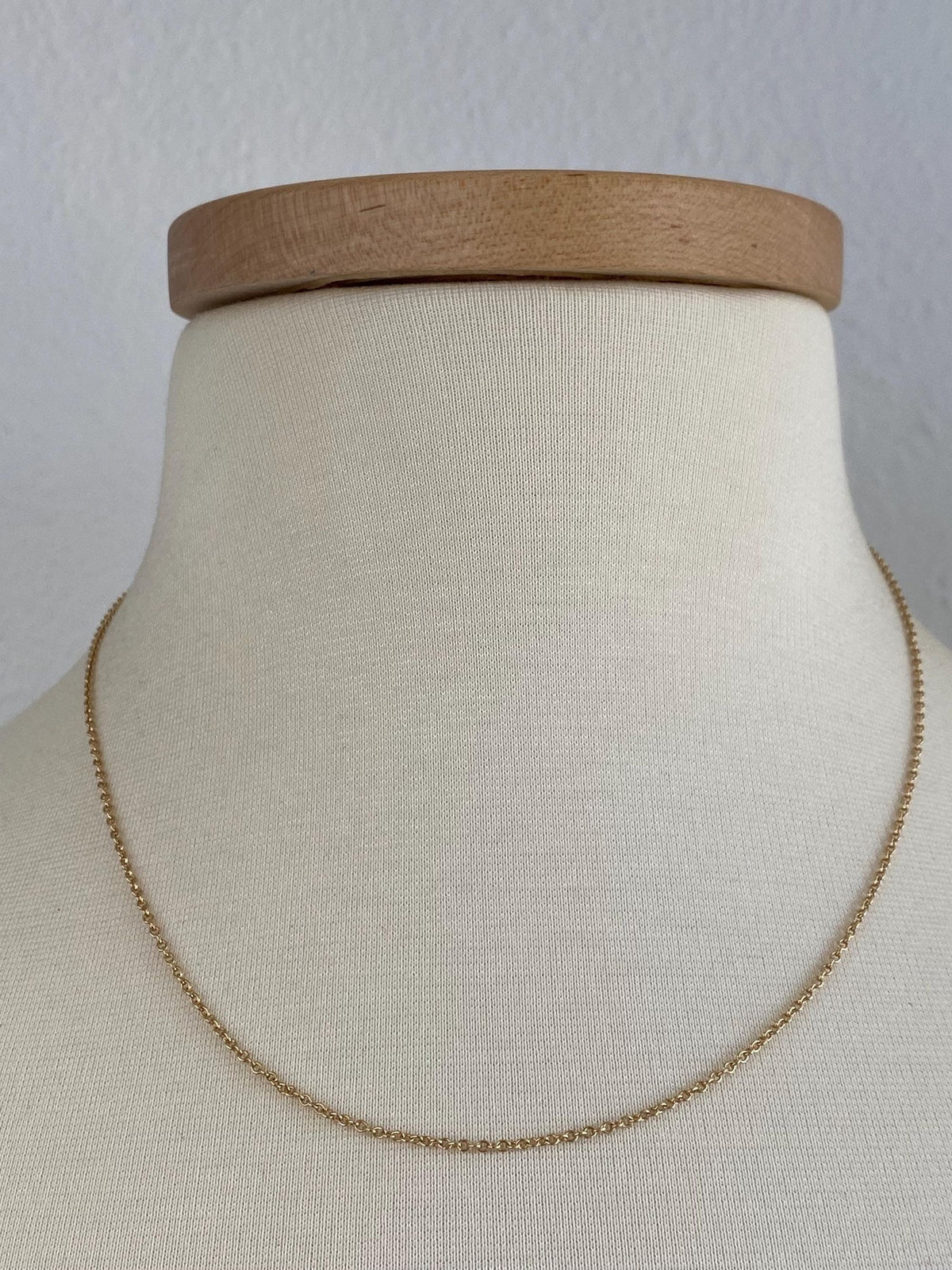 Vintage Solid 14k Yellow Gold Rolo Chain Necklace - 18.5 inches