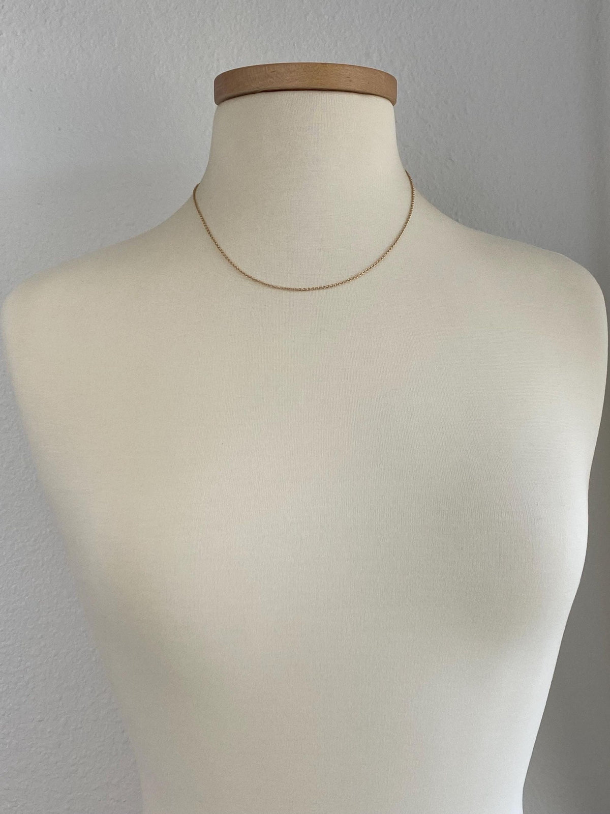 Vintage Solid 14k Yellow Gold Rolo Chain Necklace - 18.5 inches