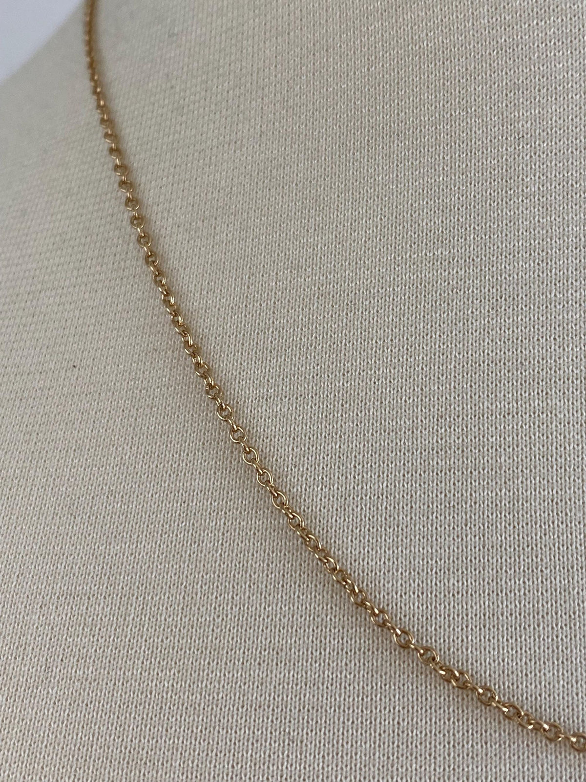 Vintage Solid 14k Yellow Gold Rolo Chain Necklace - 18.5 inches