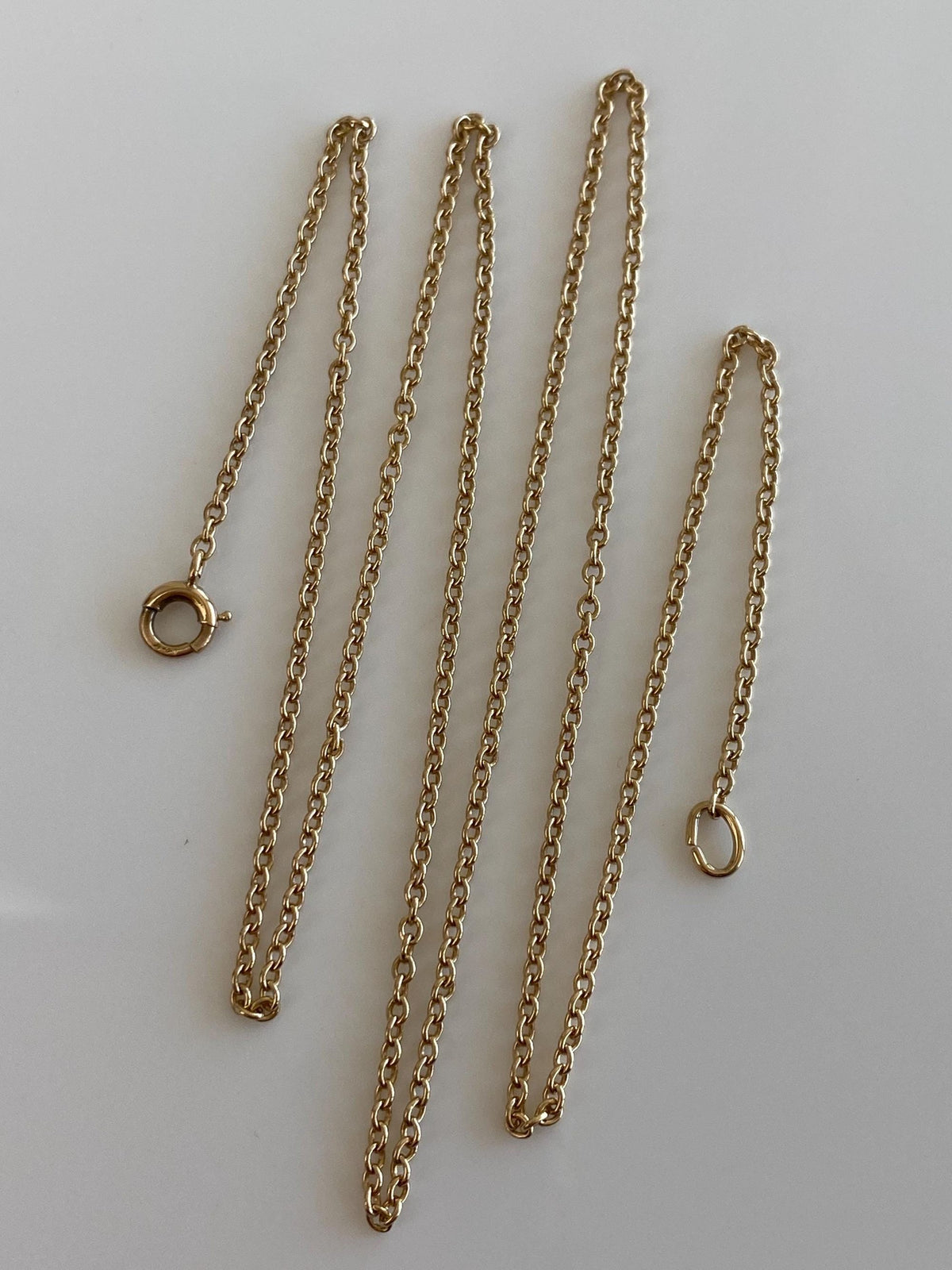 Vintage Solid 14k Yellow Gold Rolo Chain Necklace - 18.5 inches