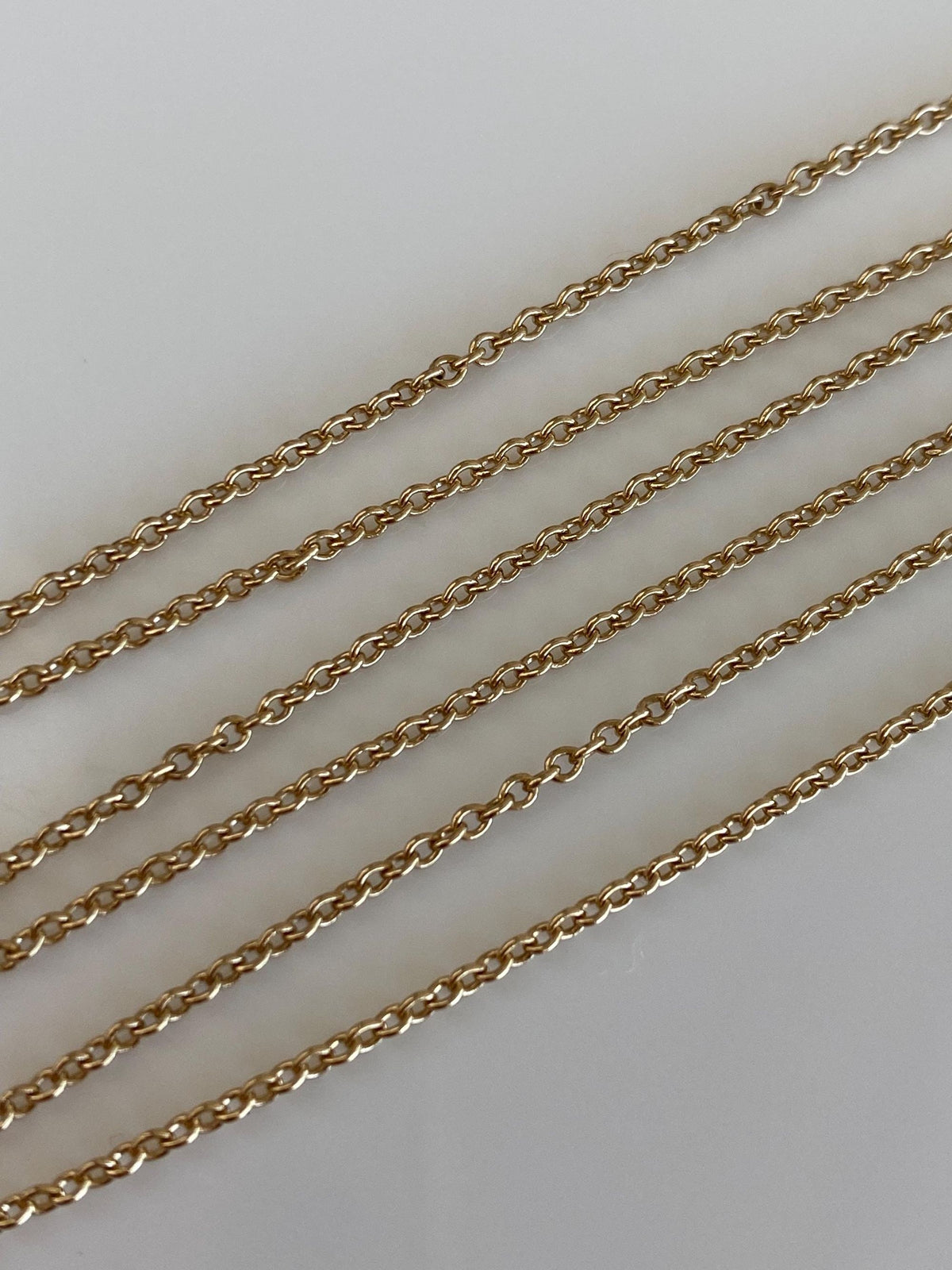 Vintage Solid 14k Yellow Gold Rolo Chain Necklace - 18.5 inches
