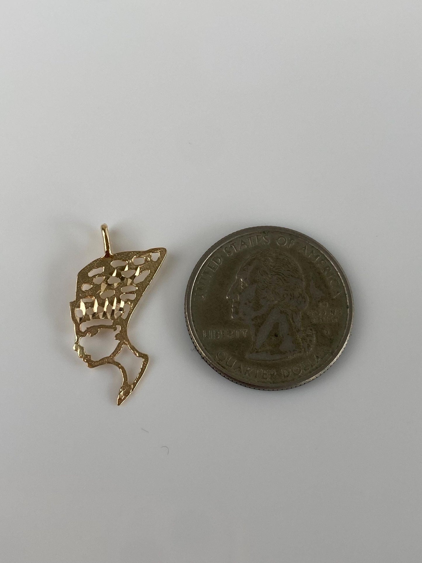 Vintage Solid 14k Yellow Gold Nefertiti Charm