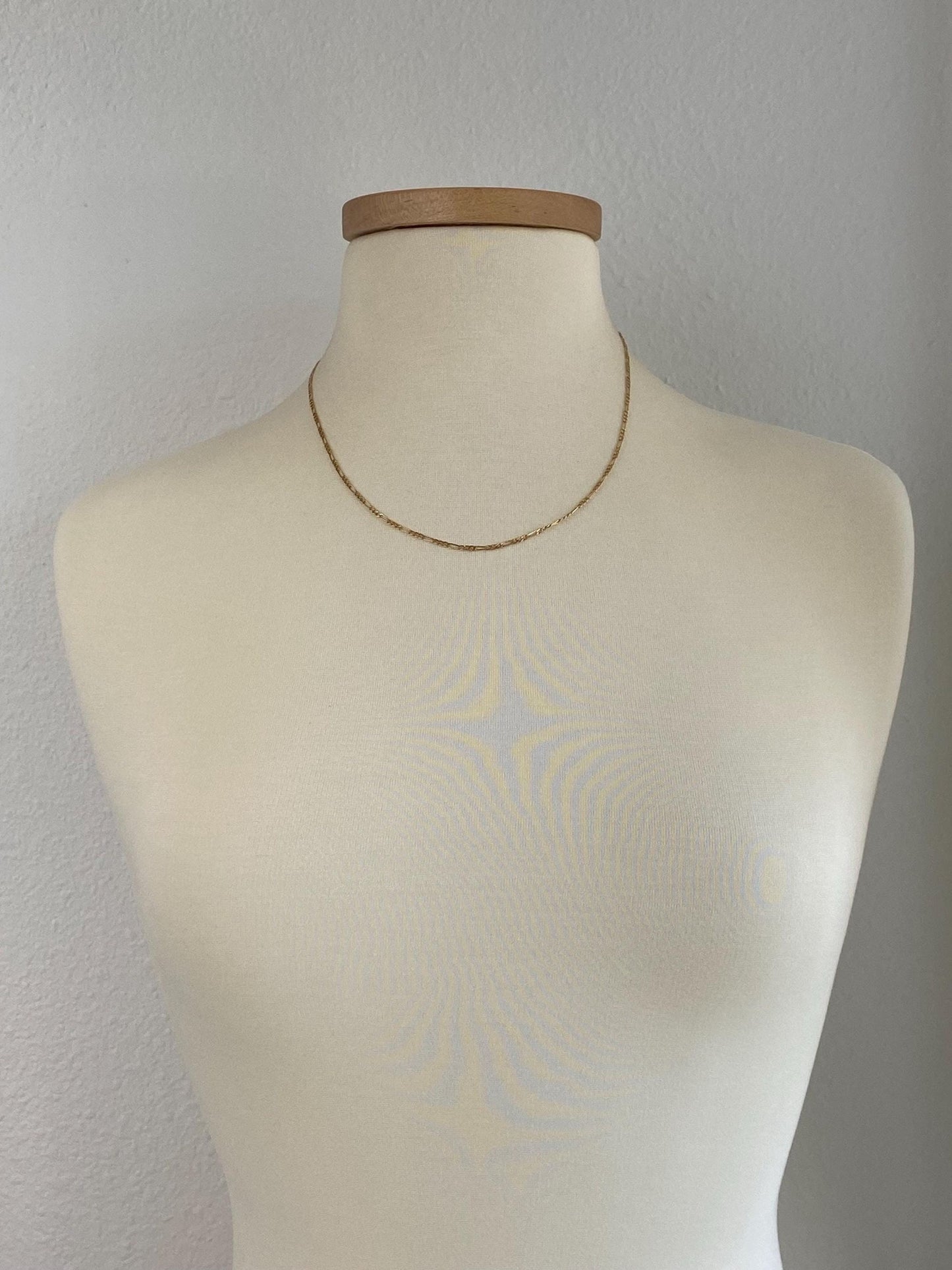 Vintage 14k Yellow Gold Figaro Chain Necklace - 19.75 inches