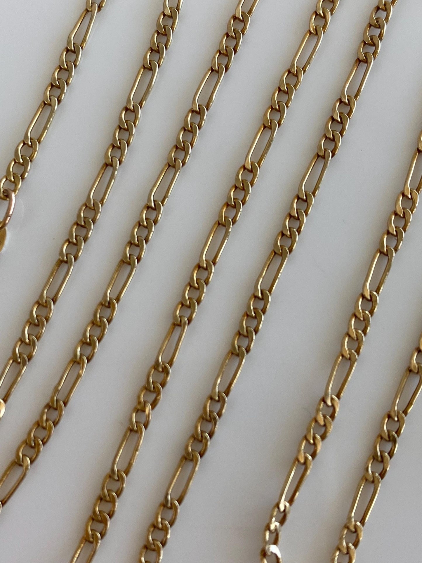 Vintage 14k Yellow Gold Figaro Chain Necklace - 19.75 inches