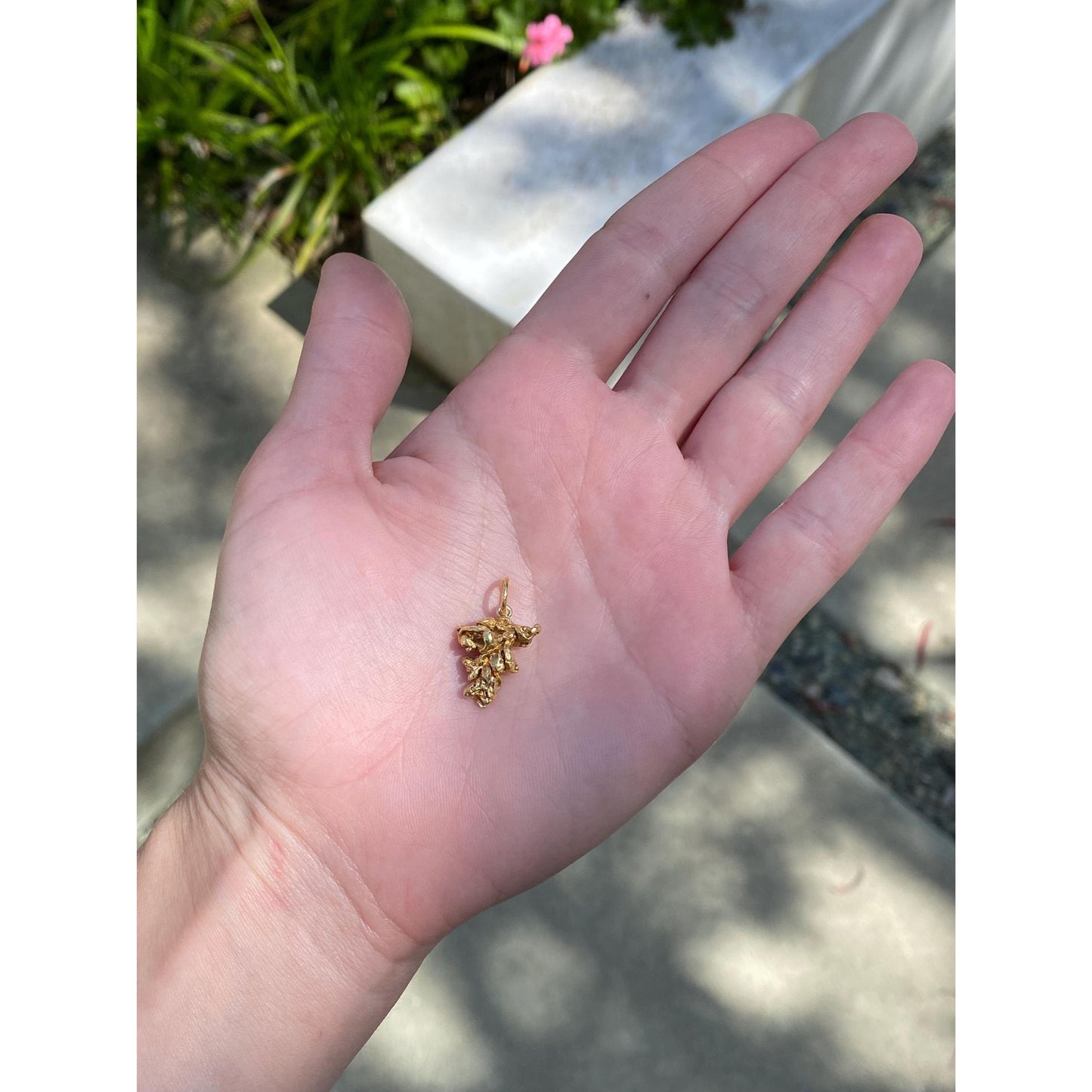 Vintage Solid 21k Yellow Gold Nugget Charm