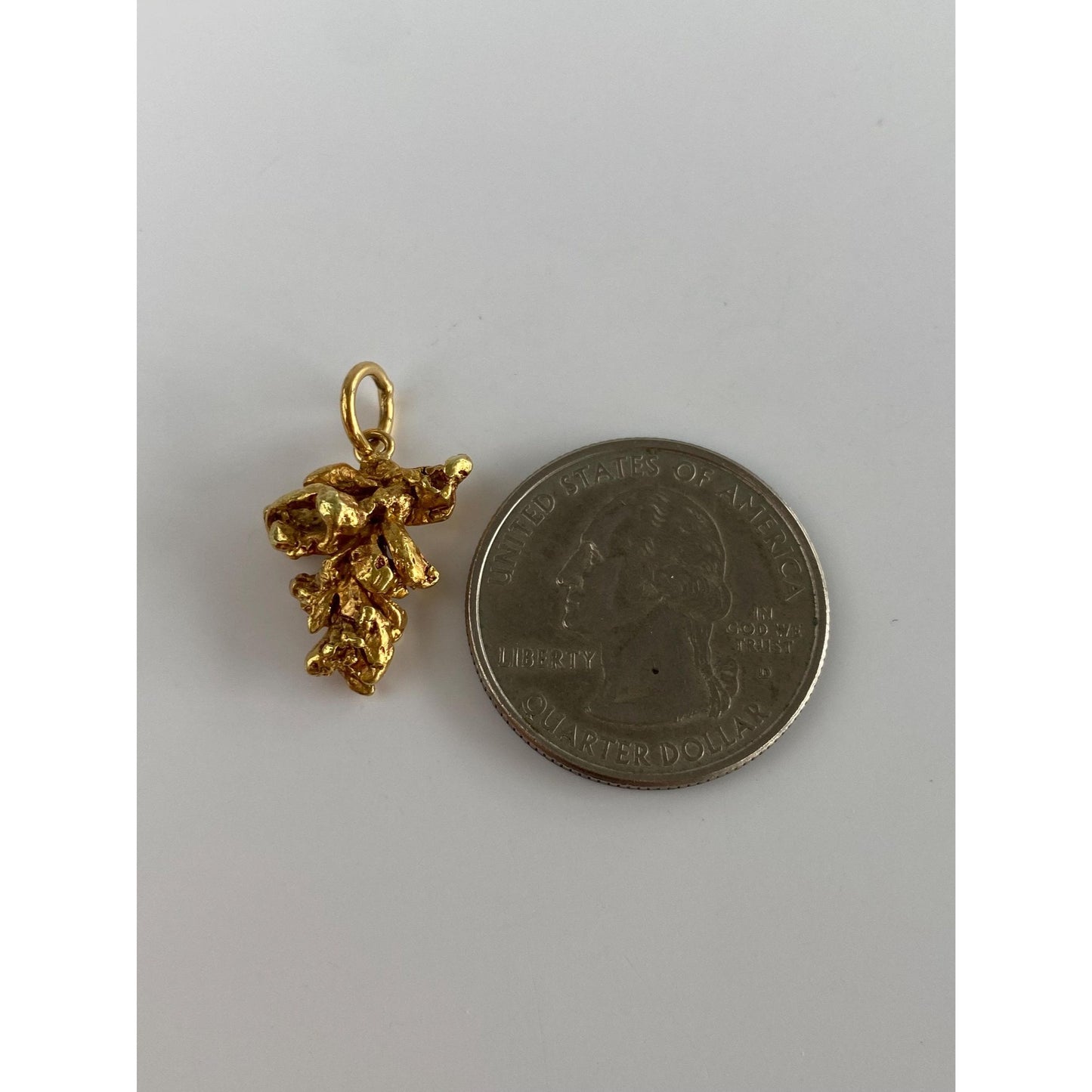 Vintage Solid 21k Yellow Gold Nugget Charm