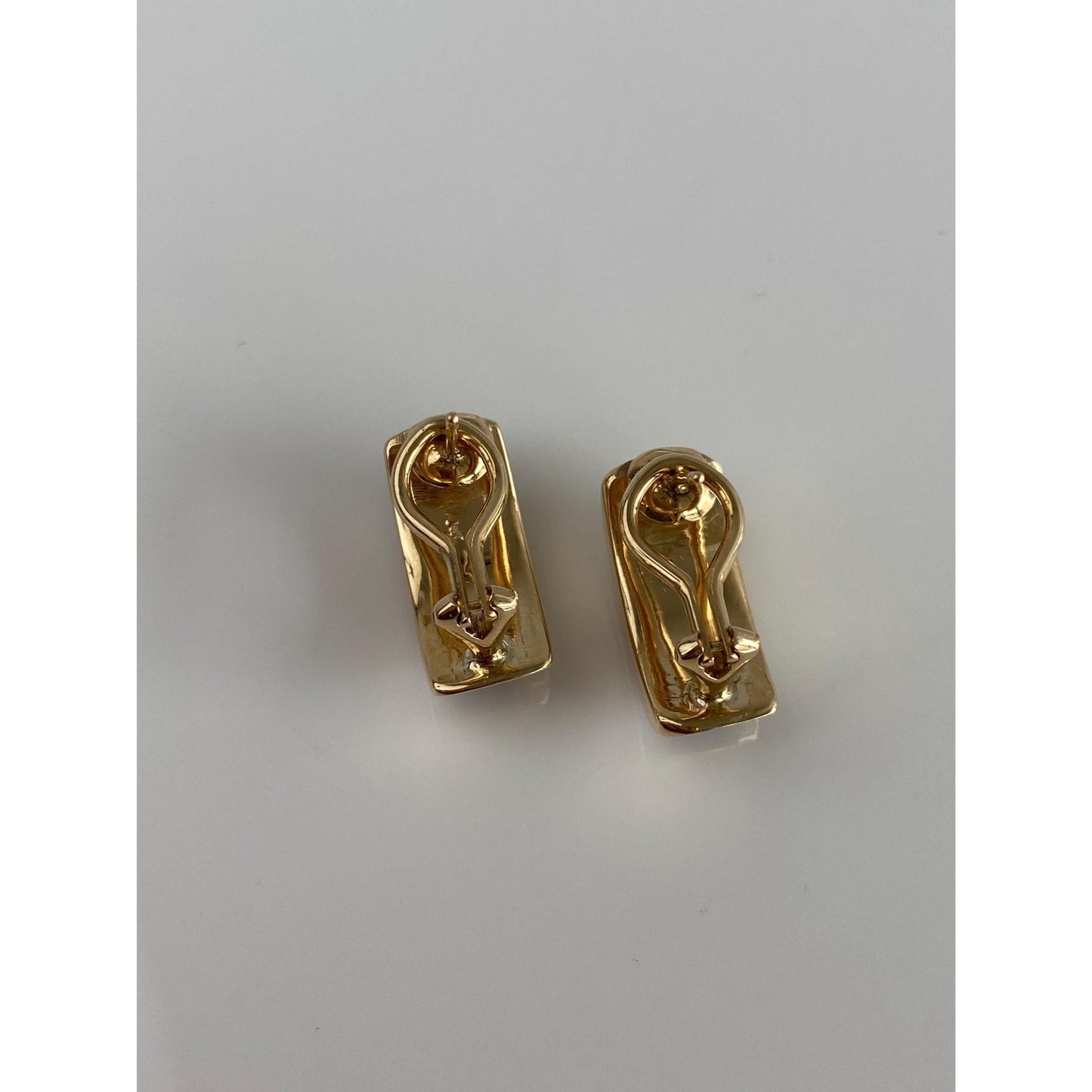 Vintage Solid 14k Yellow Gold Black Onyx Drop Earrings