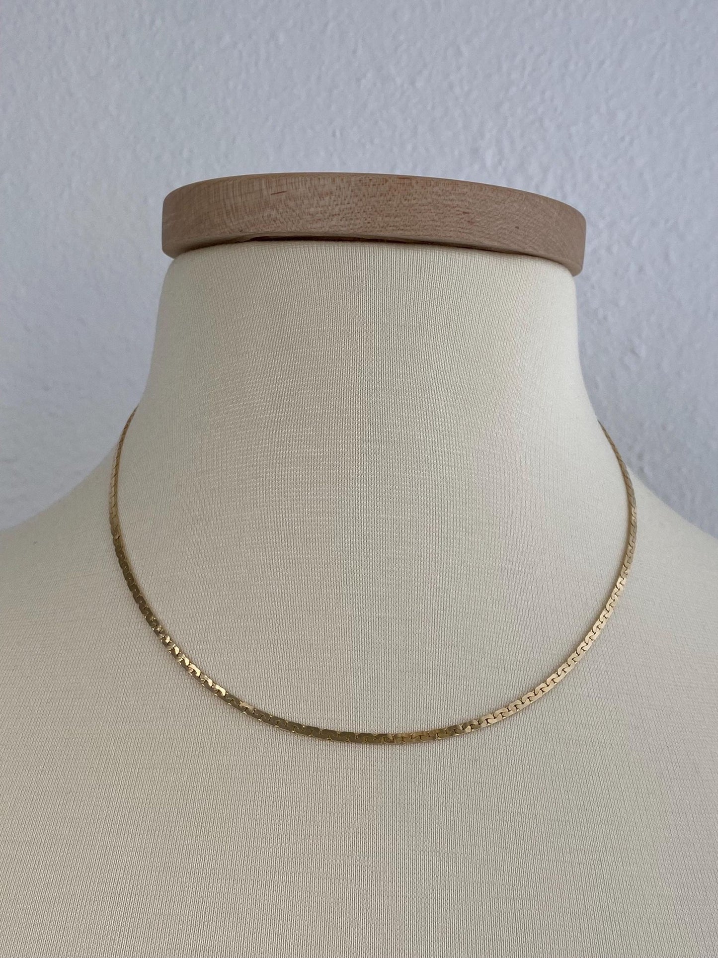 Vintage Solid 14k Yellow Gold C Link Chain Necklace - 18 inches