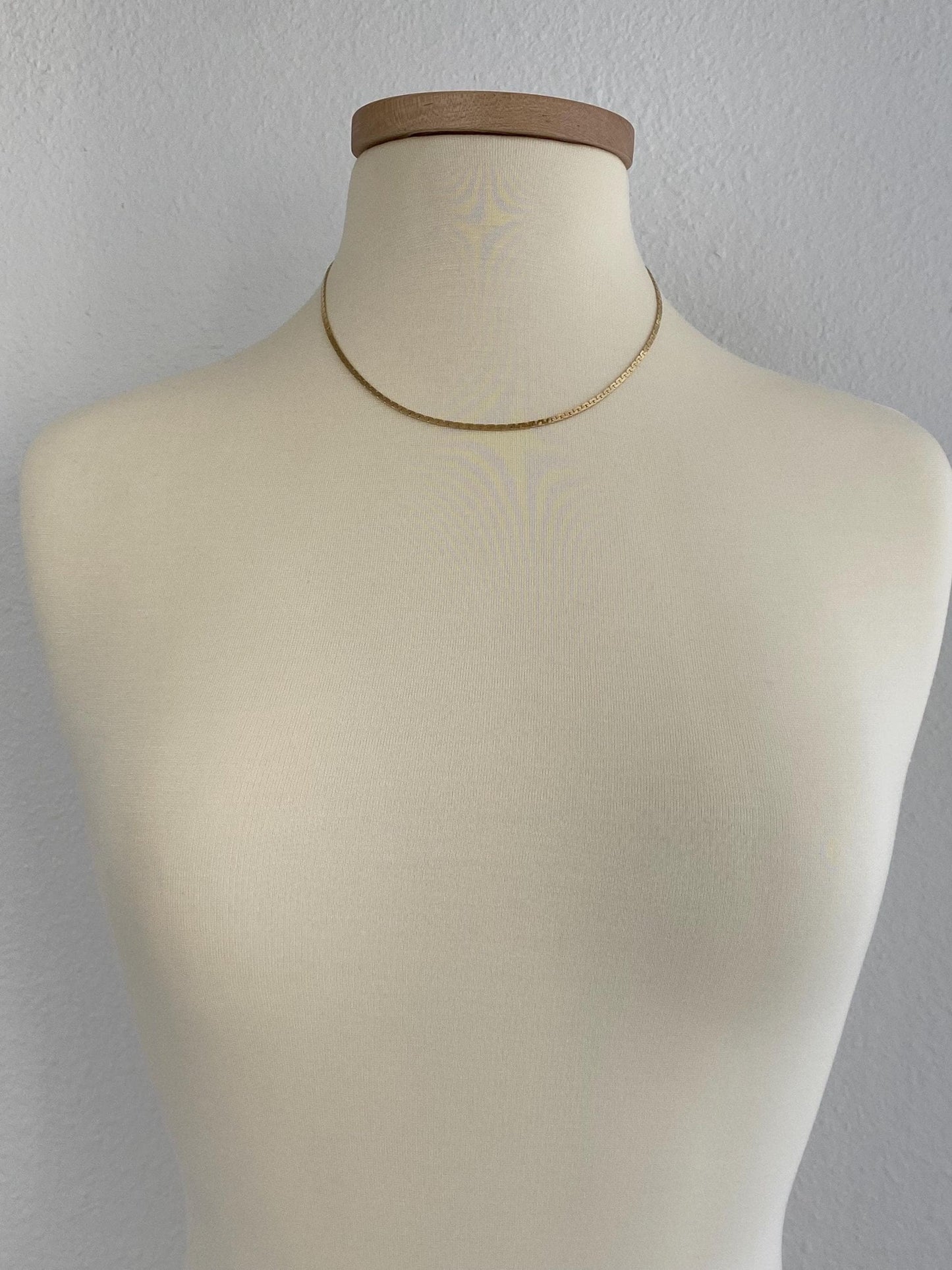 Vintage Solid 14k Yellow Gold C Link Chain Necklace - 18 inches