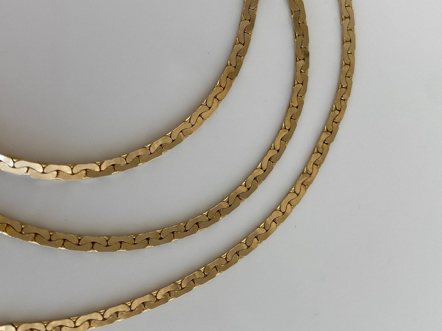 Vintage Solid 14k Yellow Gold C Link Chain Necklace - 18 inches