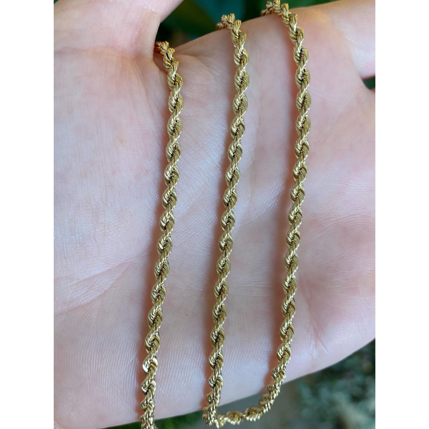 Vintage Solid 14k Yellow Gold Rope Chain Necklace - 18.25 inches
