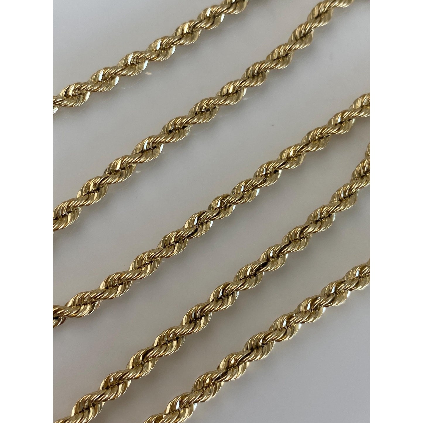 Vintage Solid 14k Yellow Gold Rope Chain Necklace - 18.25 inches