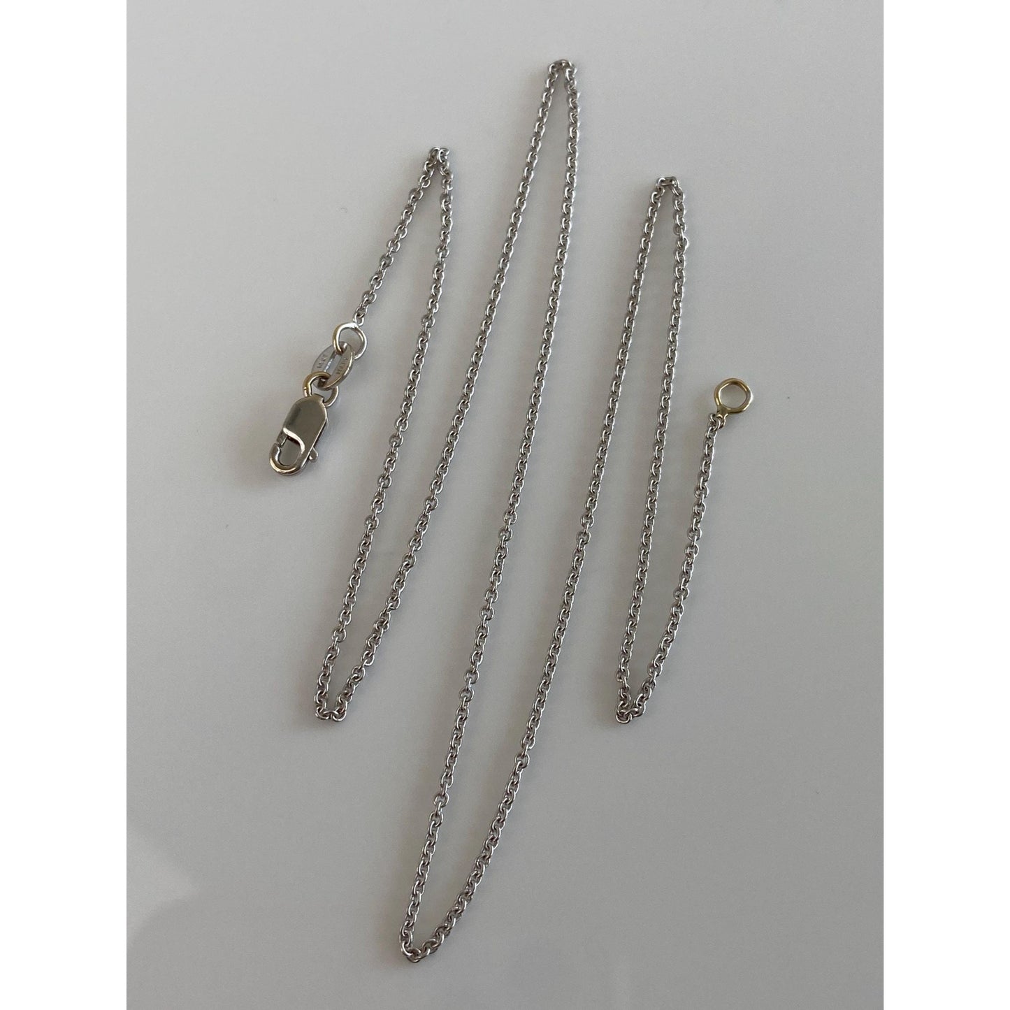 Solid 18k White Gold Tight Rolo Chain Necklace - 16 inches