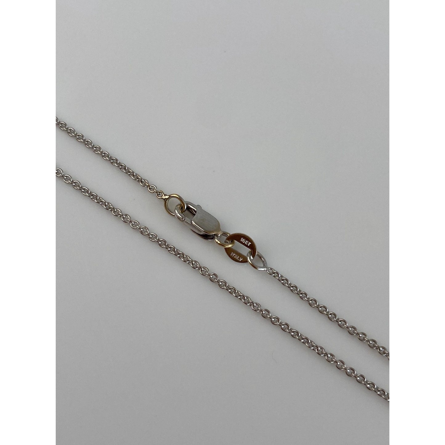 Solid 18k White Gold Tight Rolo Chain Necklace - 16 inches