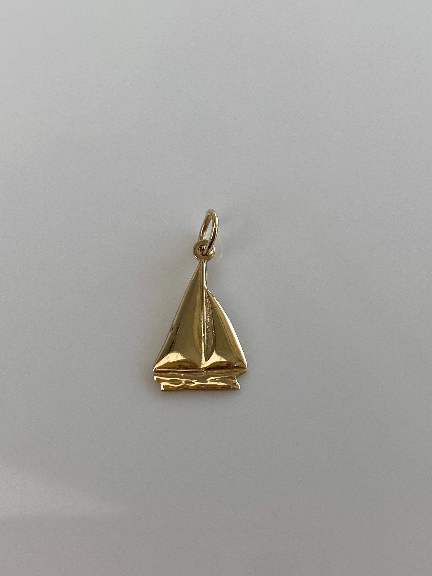 Solid 10k Yellow Gold Sailboat Charm