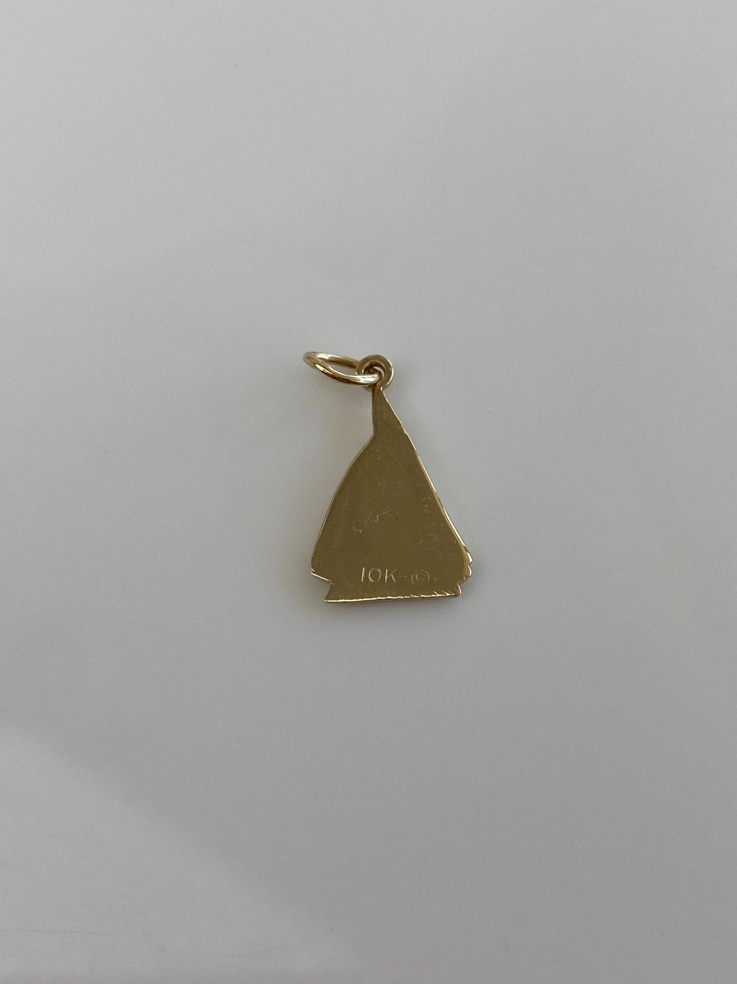 Solid 10k Yellow Gold Sailboat Charm
