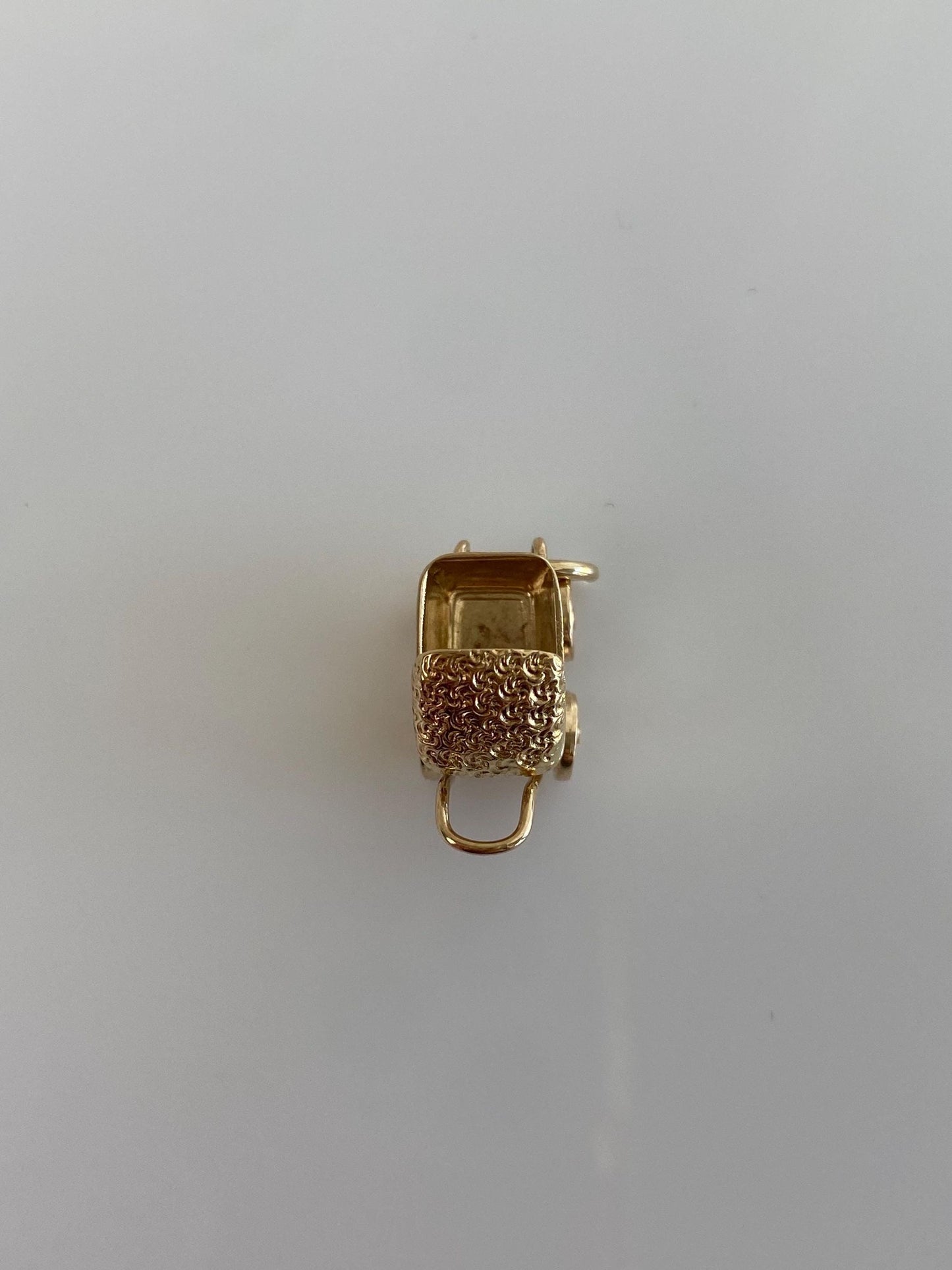 Vintage Solid 14k Yellow Gold Baby Carriage Charm