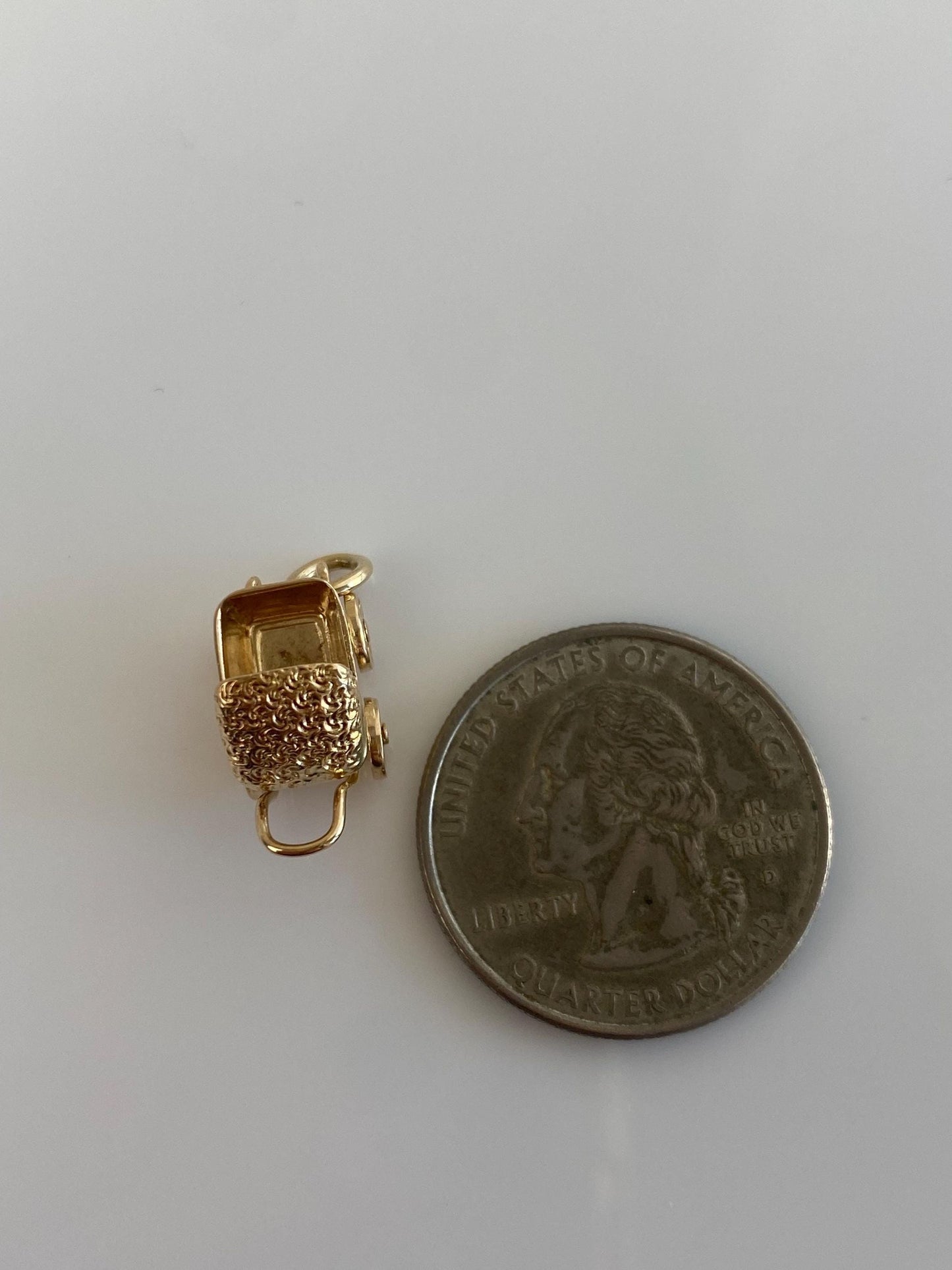 Vintage Solid 14k Yellow Gold Baby Carriage Charm