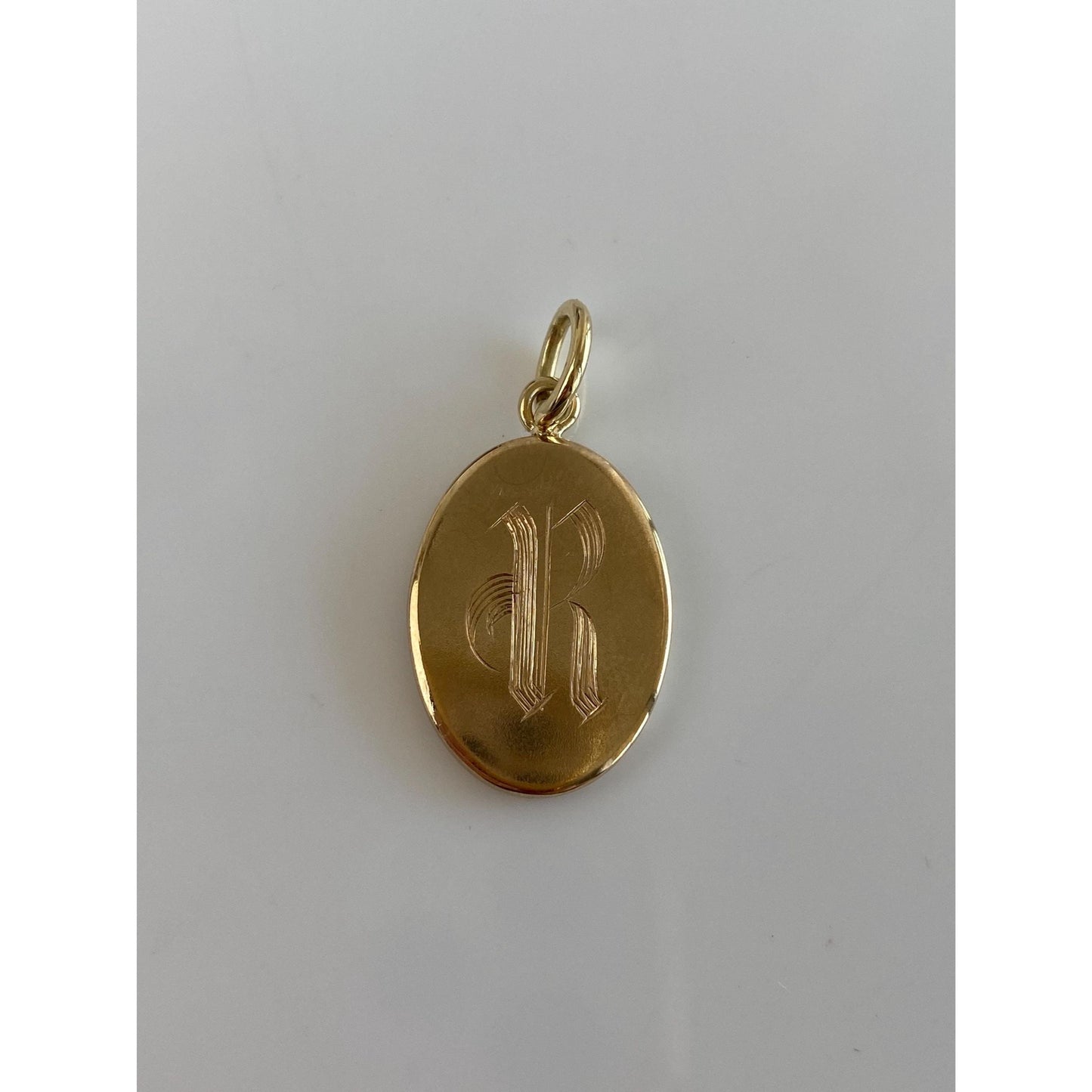 Vintage Solid 10k Yellow Gold Initial 'R' Cufflink Conversion Charm