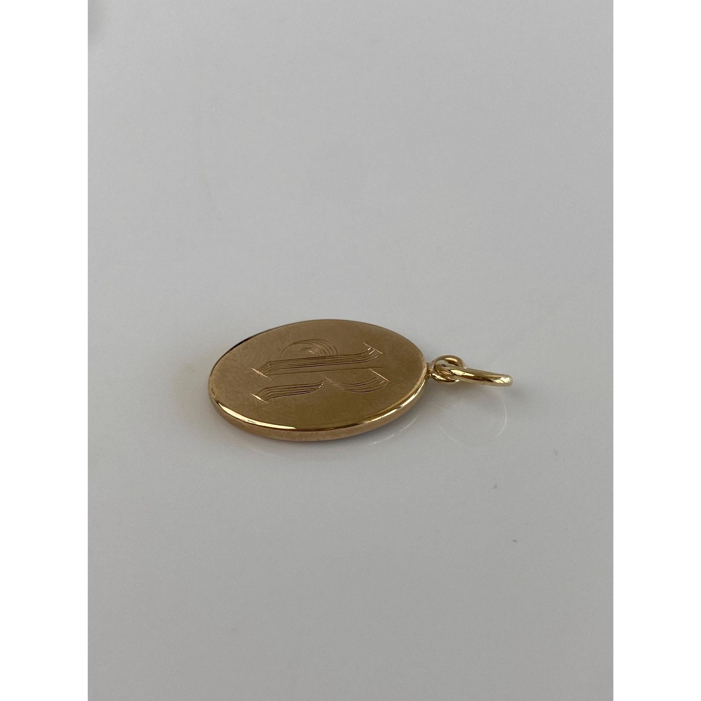 Vintage Solid 10k Yellow Gold Initial 'R' Cufflink Conversion Charm