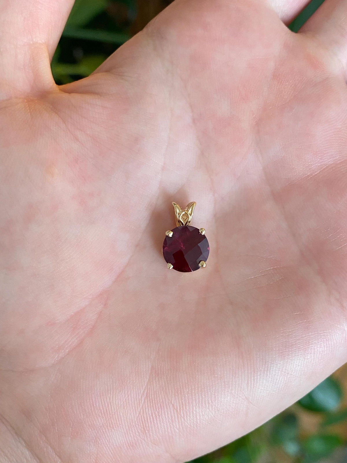 Vintage Solid 14k Yellow Gold Rose Cut Pink Tourmaline Charm