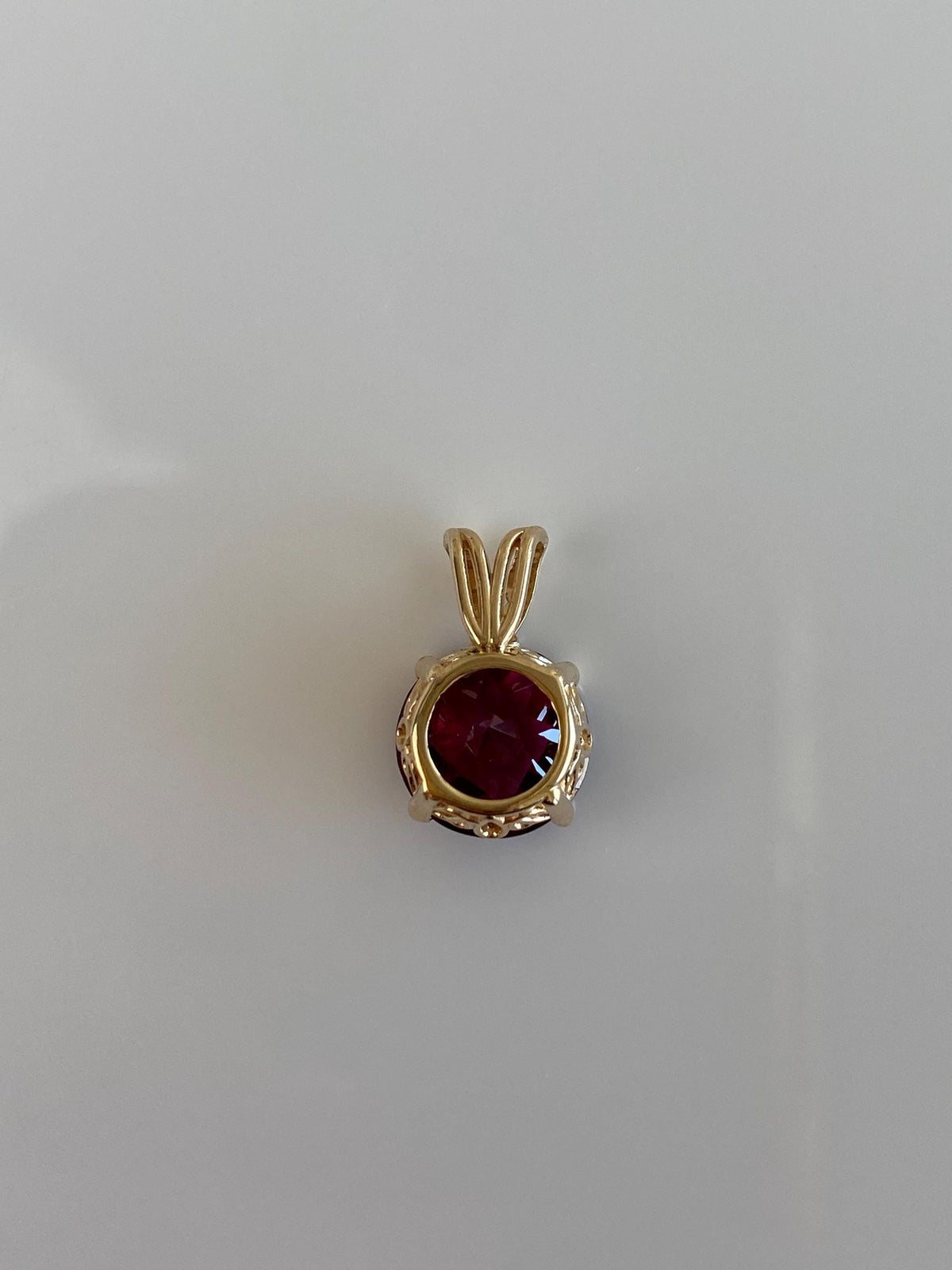 Vintage Solid 14k Yellow Gold Rose Cut Pink Tourmaline Charm