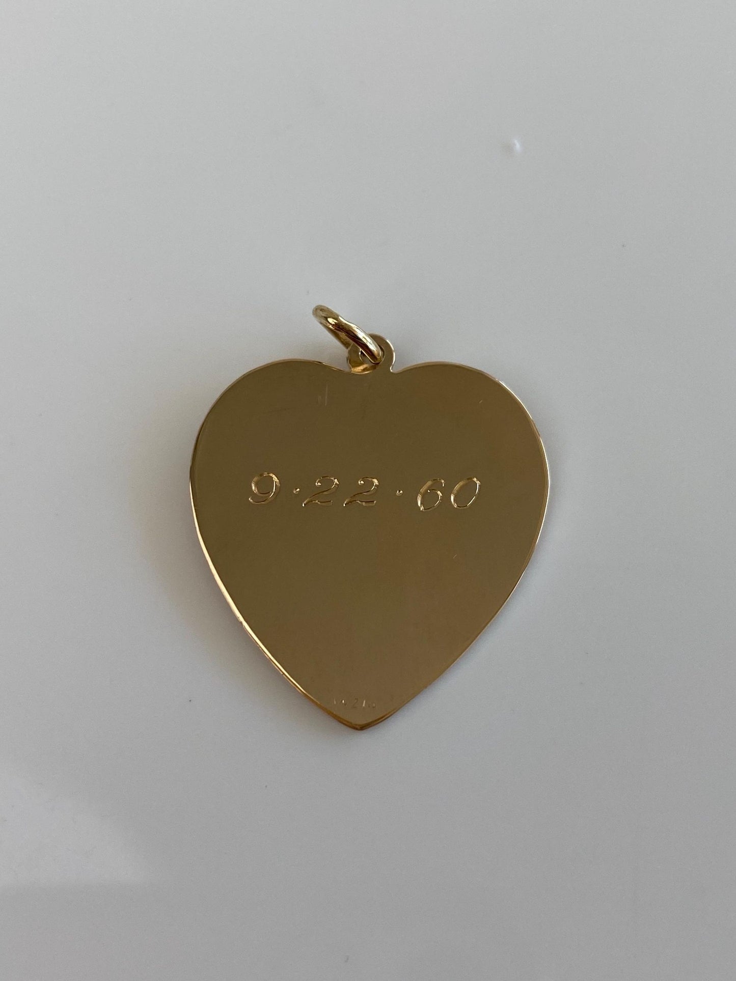 Vintage Solid 14k Yellow Gold 'Cynthia Ann' Engraved Heart Charm