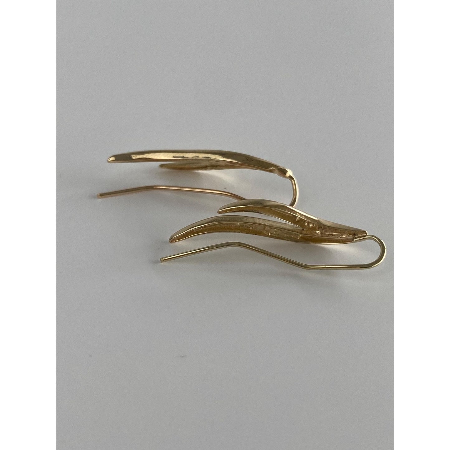 Vintage Solid 14k Yellow Gold Spiral Drop Earrings