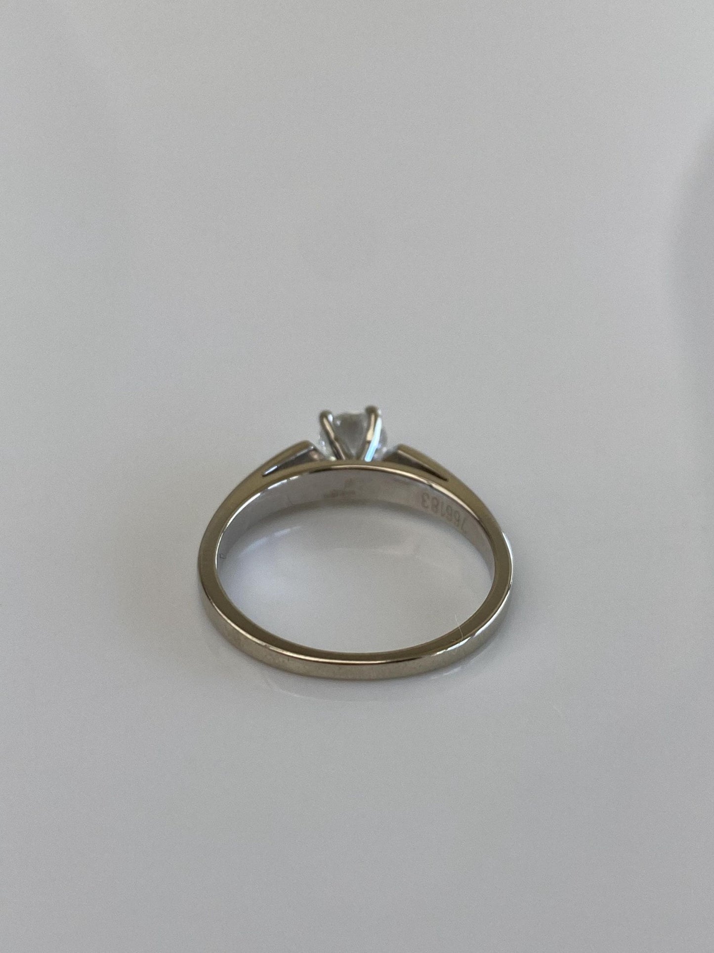 Vintage Solid 14k White Gold Diamond Ring - Size 6.25