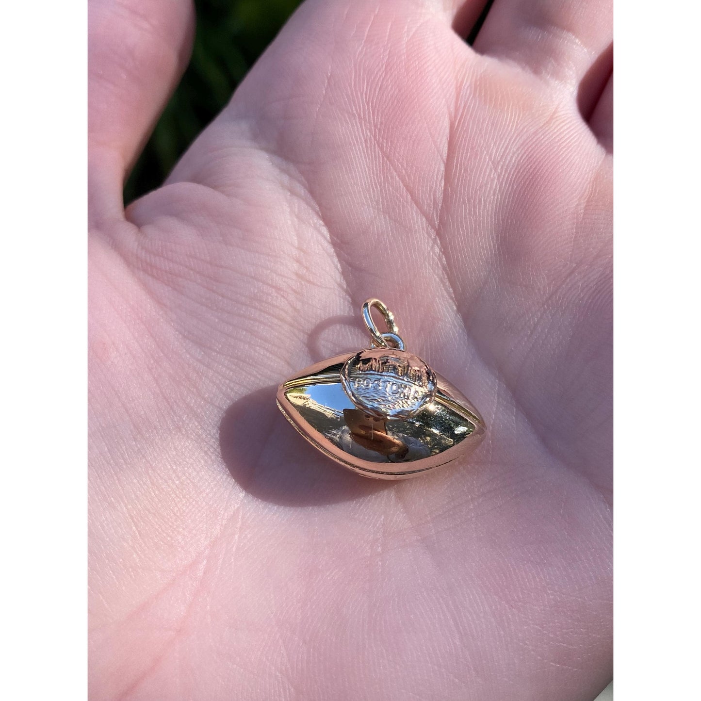 Vintage 10k Yellow Gold 'Bostonia' Football Charm