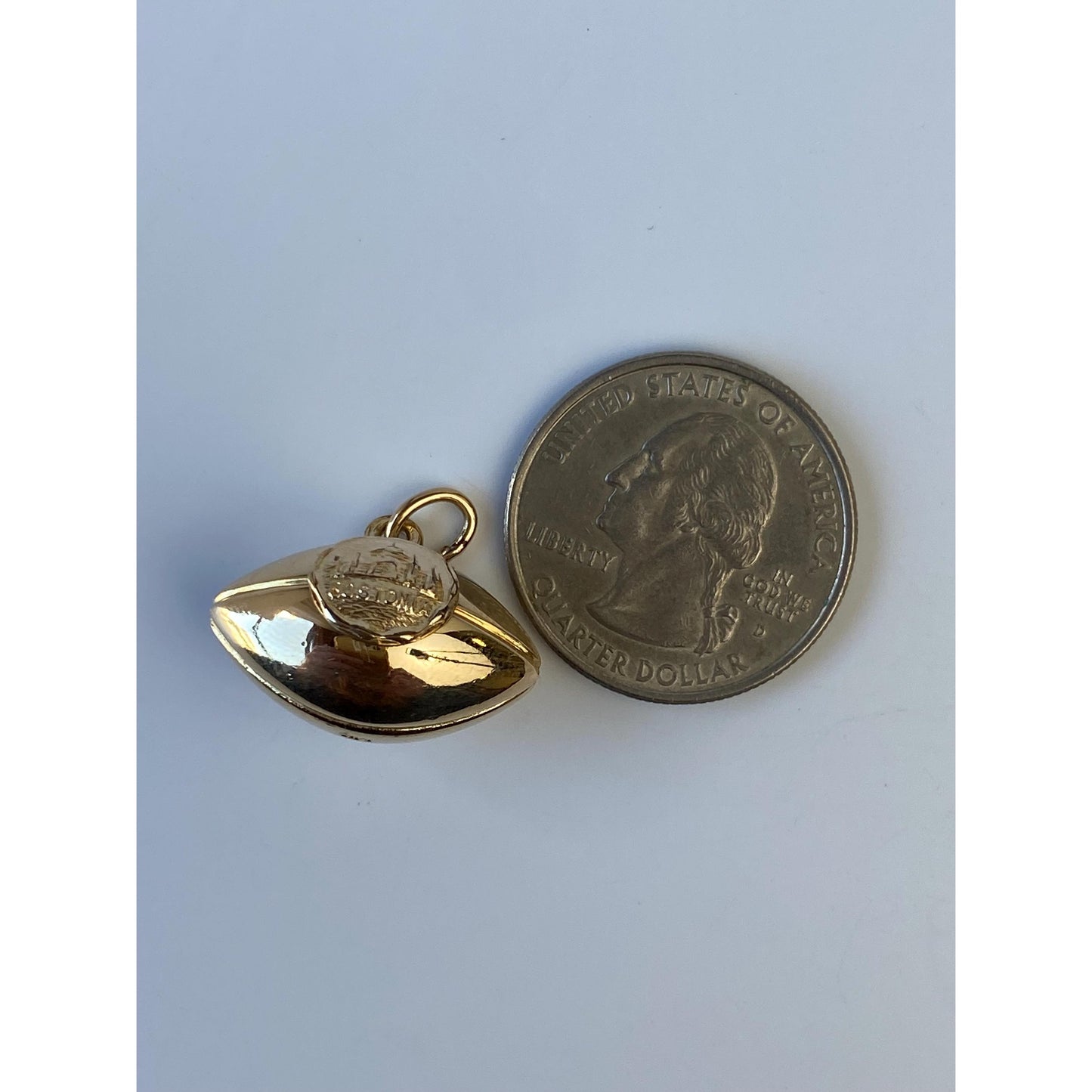 Vintage 10k Yellow Gold 'Bostonia' Football Charm