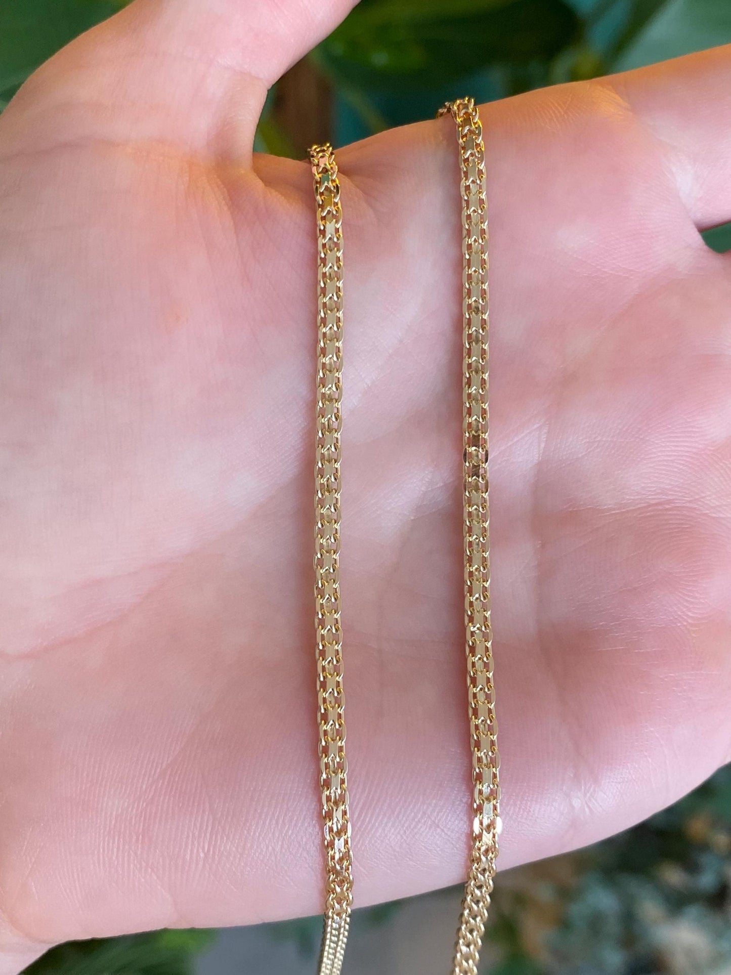 Vintage Solid 14k Yellow Gold Bismark Chain Necklace - 13.5 inches