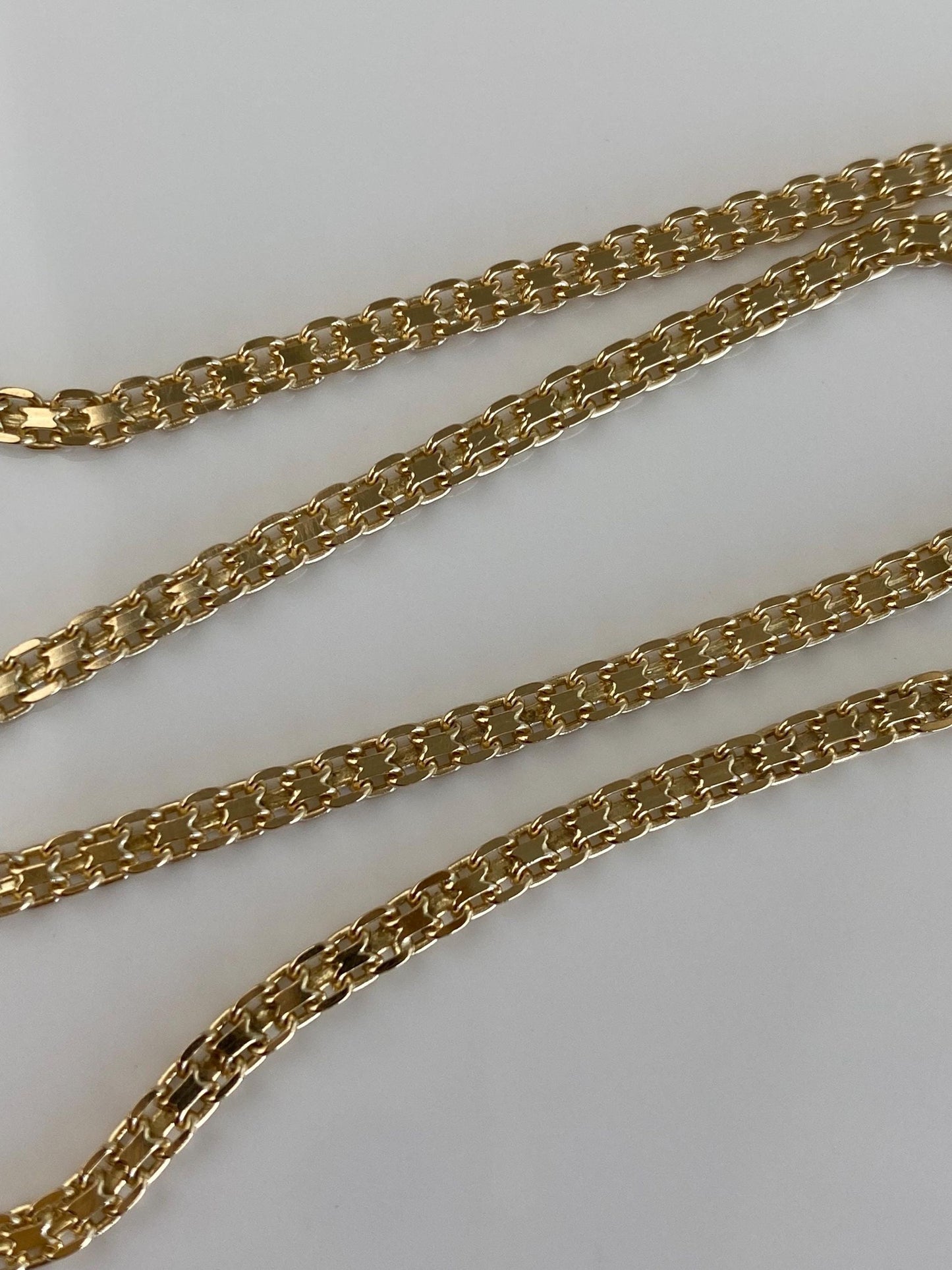 Vintage Solid 14k Yellow Gold Bismark Chain Necklace - 13.5 inches