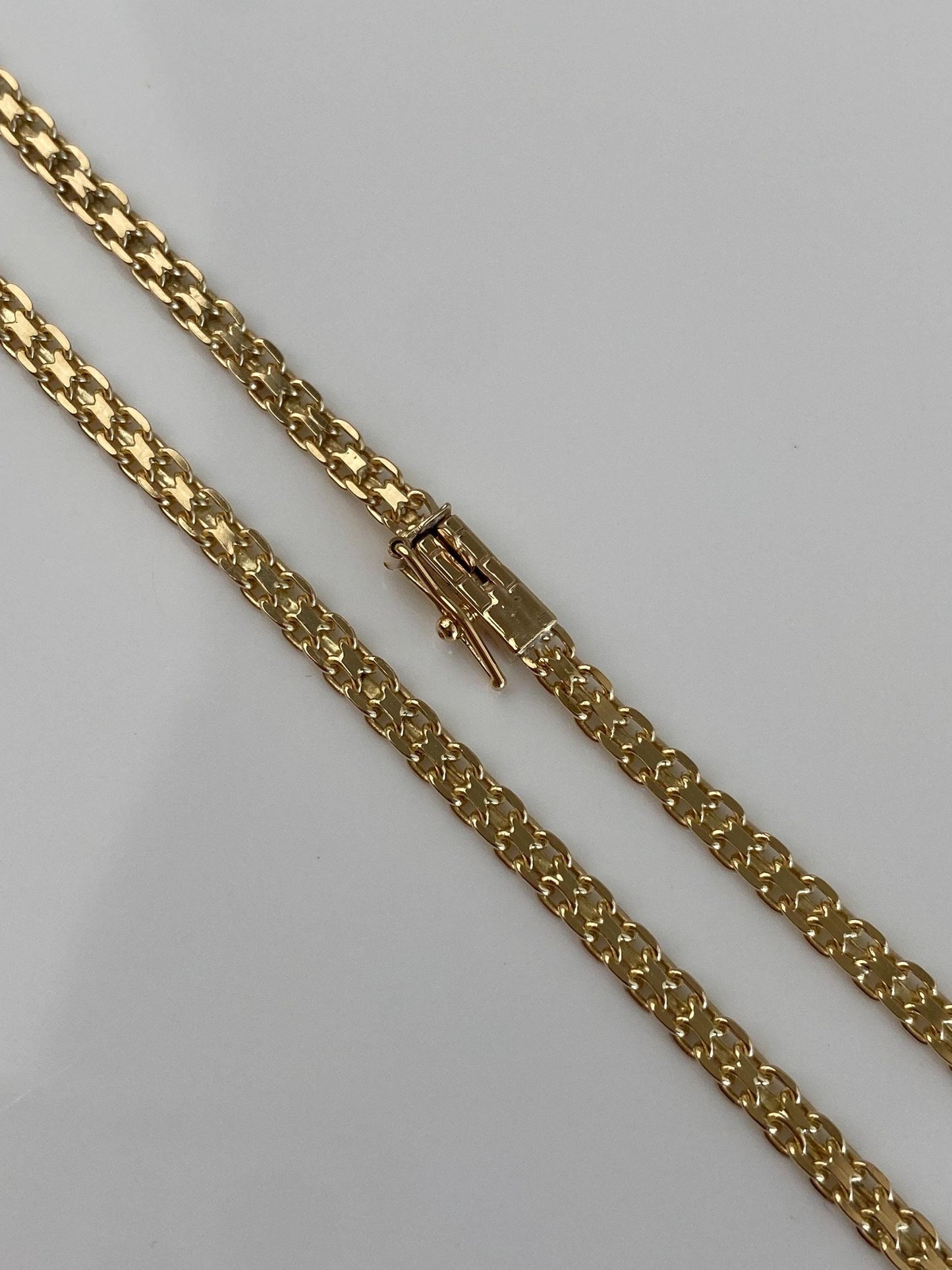 Vintage Solid 14k Yellow Gold Bismark Chain Necklace - 13.5 inches