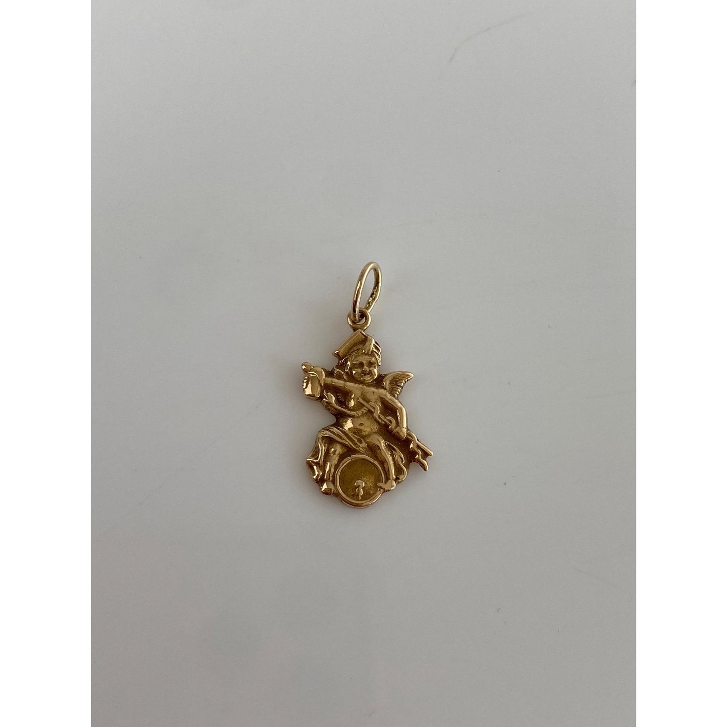 Vintage Solid 14k Yellow Gold Cherub Charm