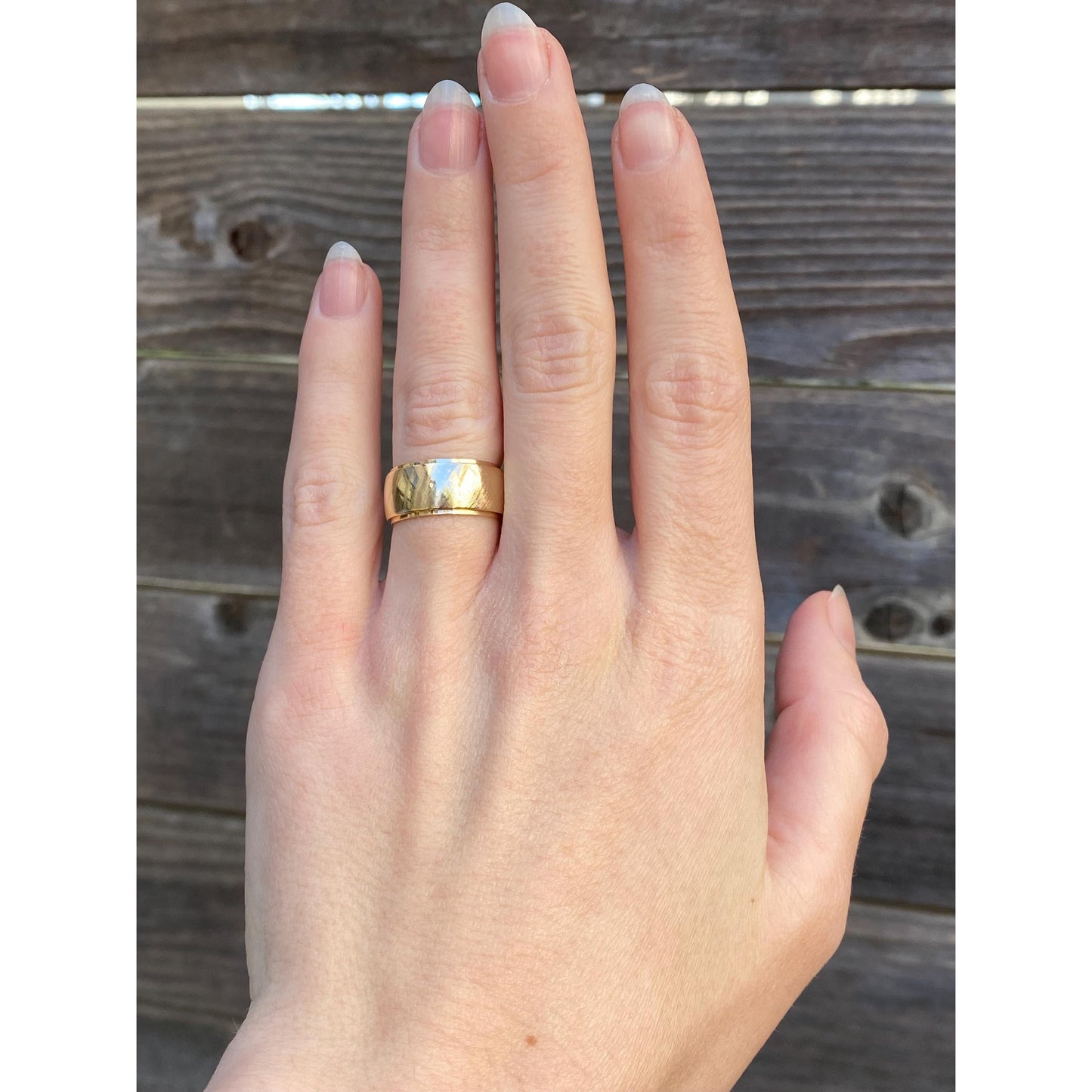 Vintage Solid 14k Yellow Gold Crosshatch Pattern Wide Ring Band - Size 5.25