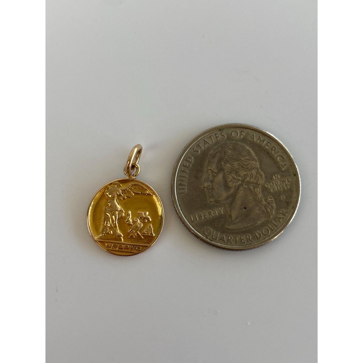 Vintage Solid 14k Yellow Gold NFBPWC Business & Professional Womens Club Charm